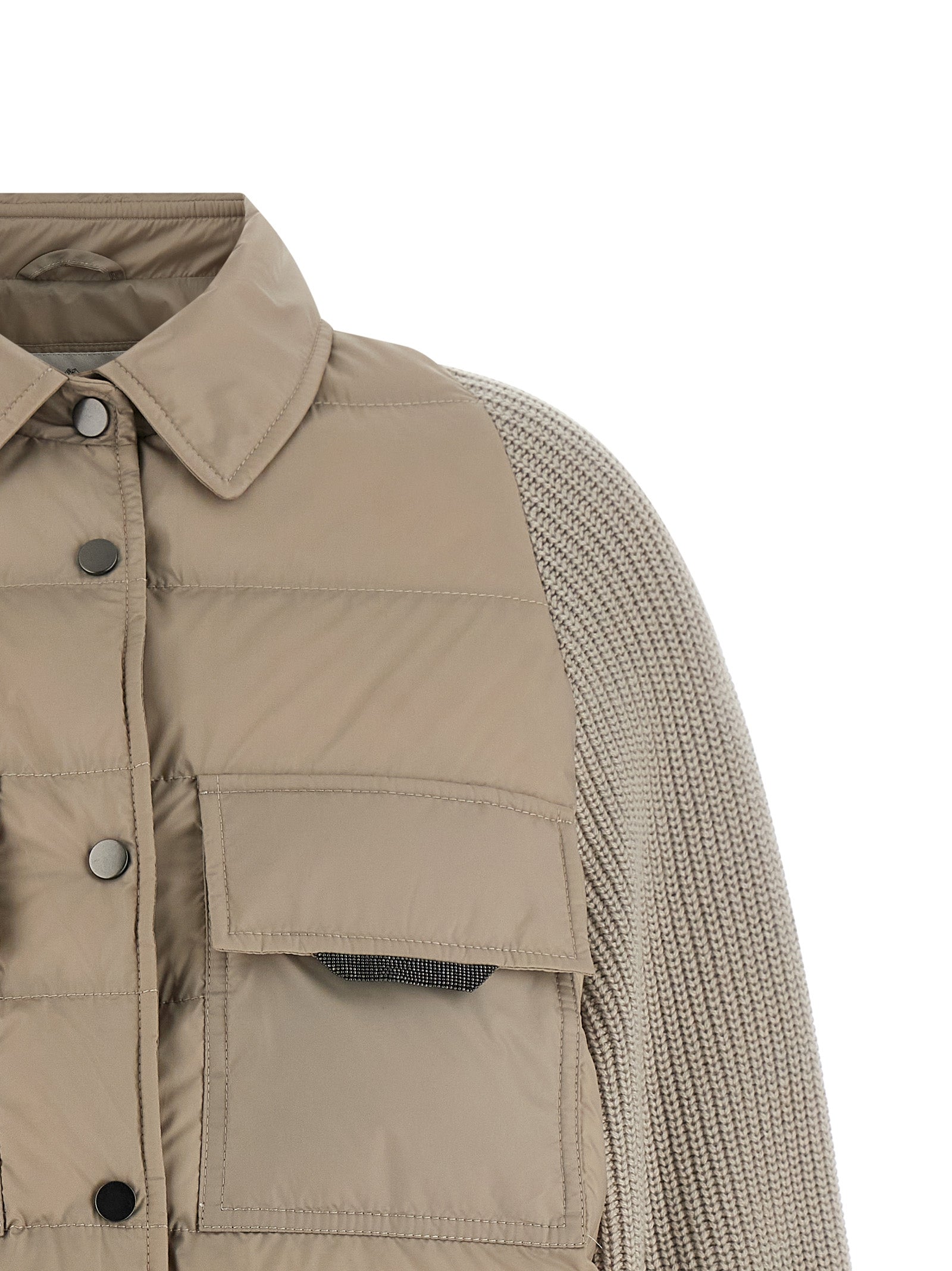 Brunello Cucinelli Beige Polyester Shell Jacke