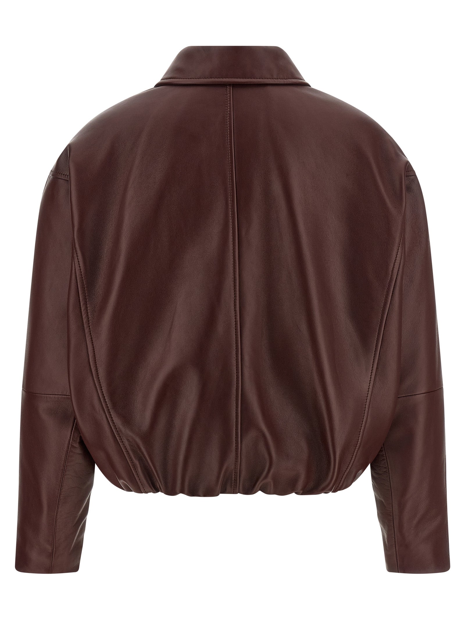 Brunello Cucinelli Bordeaux Kalbslederjacke