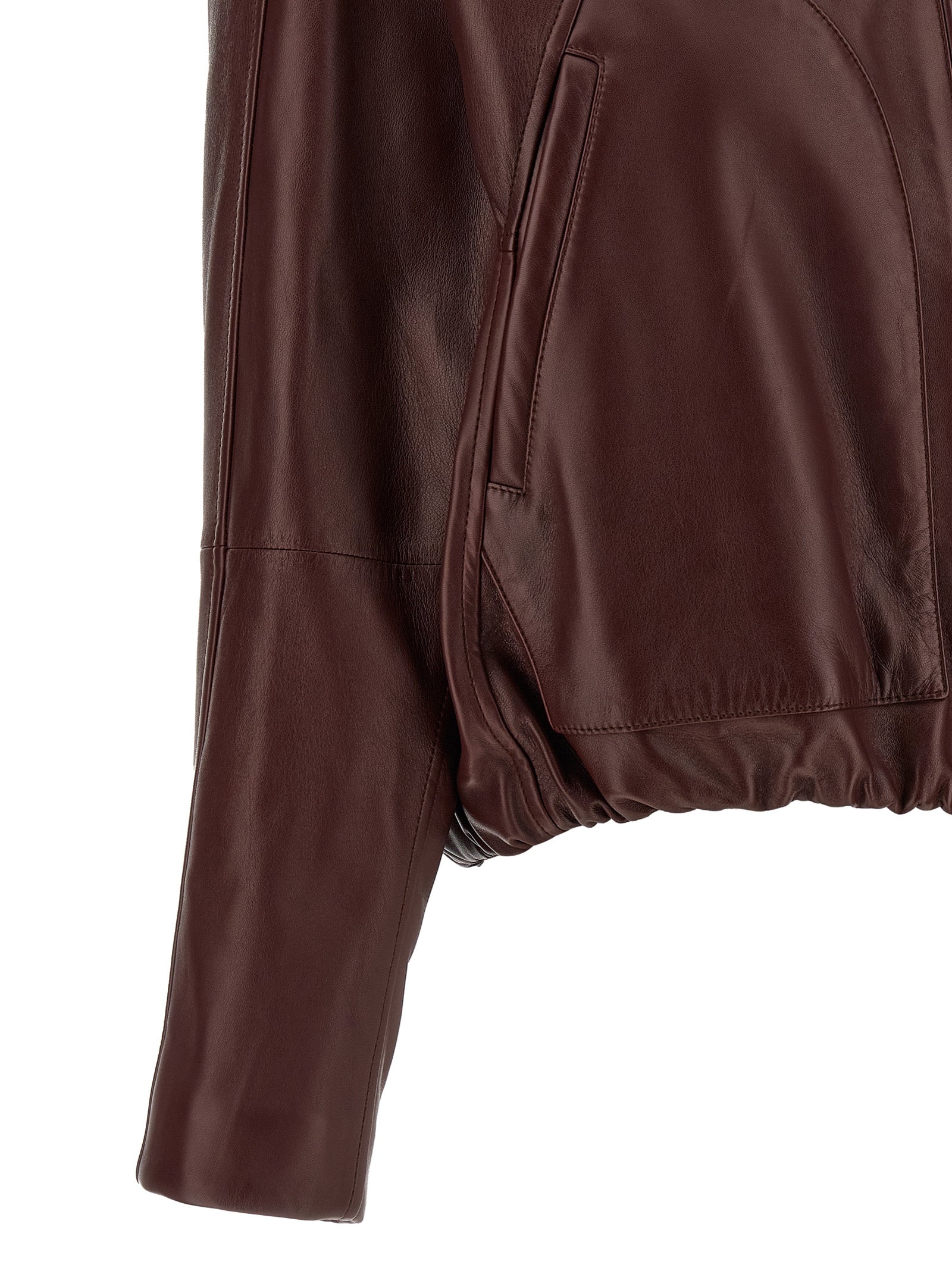 Brunello Cucinelli Bordeaux Kalbslederjacke