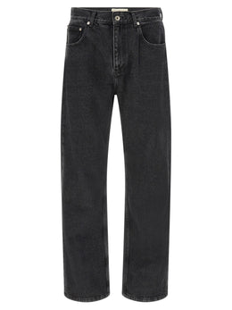 SECOND/LAYER Schwarze Baumwoll-Jeans mit geradem Bein