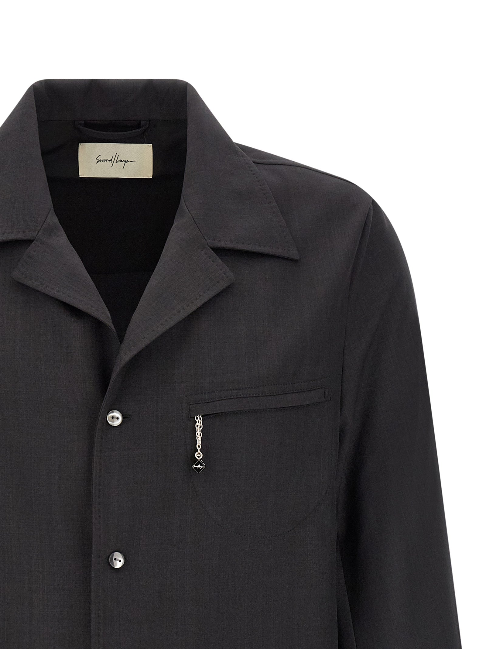 SECOND/LAYER Graue Polyester-Bluse
