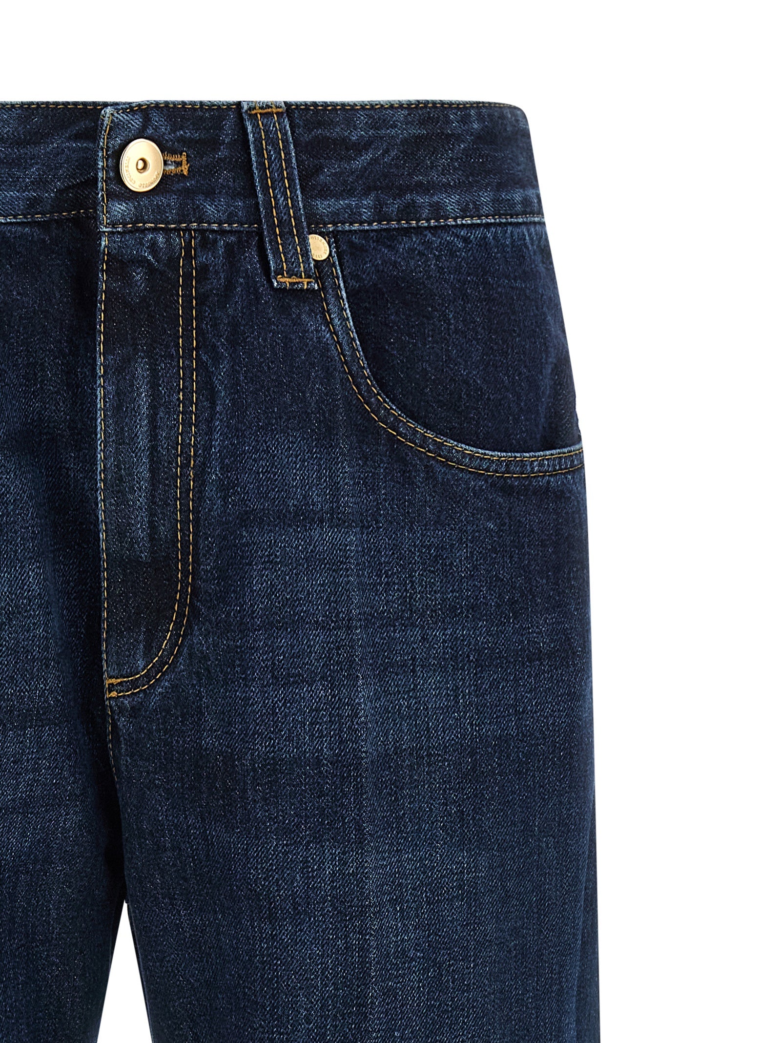 Brunello Cucinelli Blaue Cropped Jeans aus Baumwolle