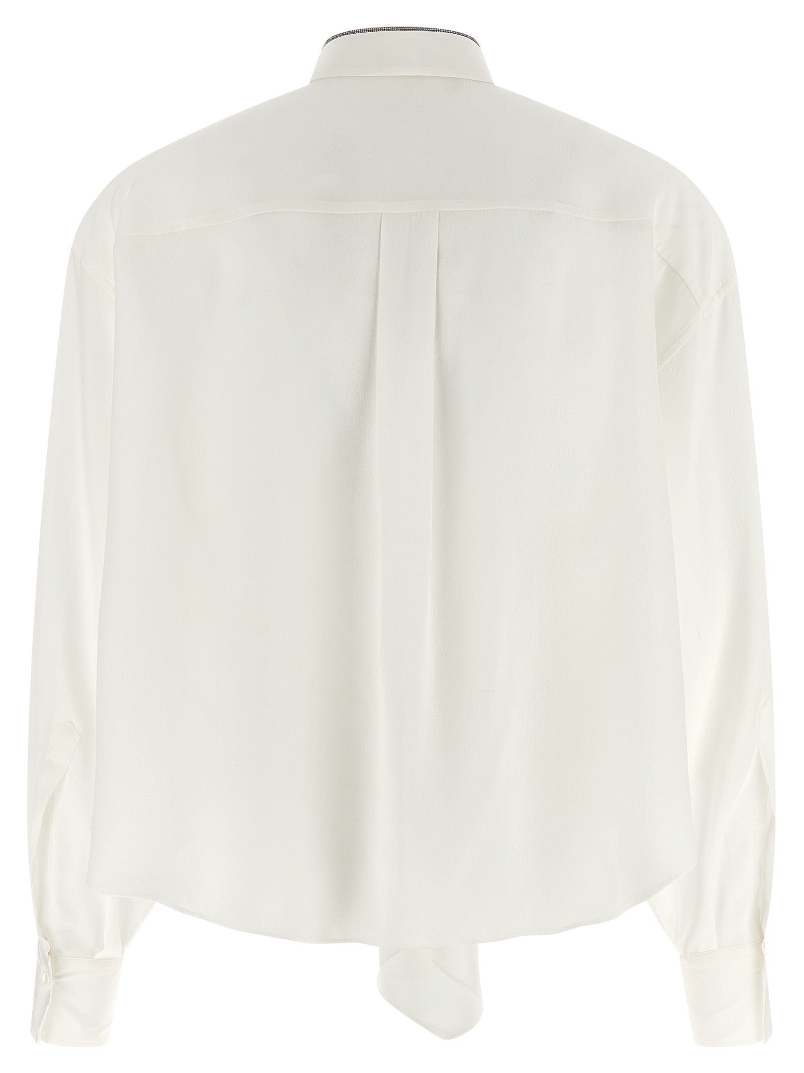 Brunello Cucinelli Seidenbluse in Weiß