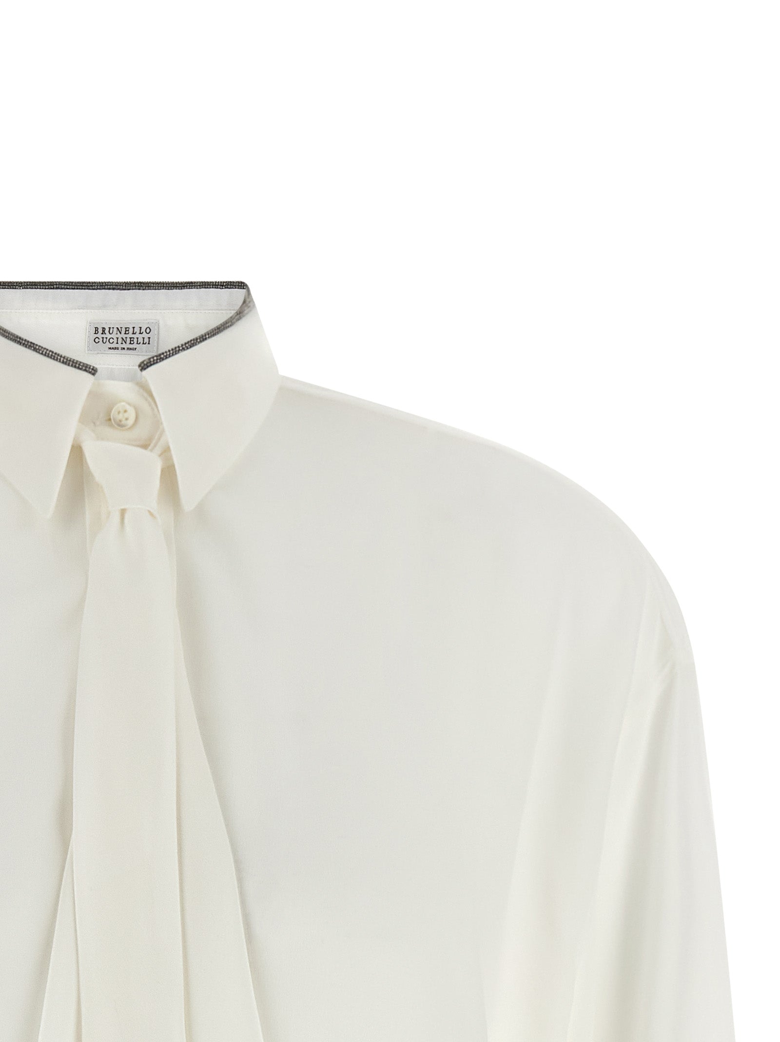 Brunello Cucinelli Seidenbluse in Weiß