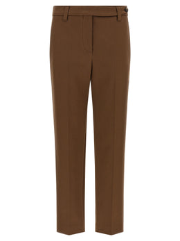 Brunello Cucinelli Braune Baumwoll-Cropped-Hose