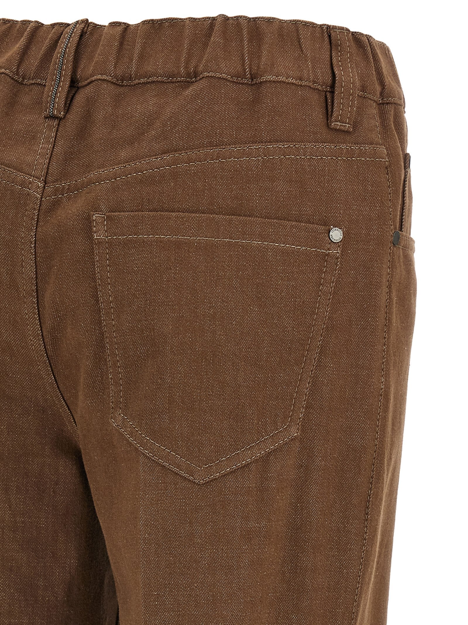 Brunello Cucinelli Braune Baumwolljeans Denim