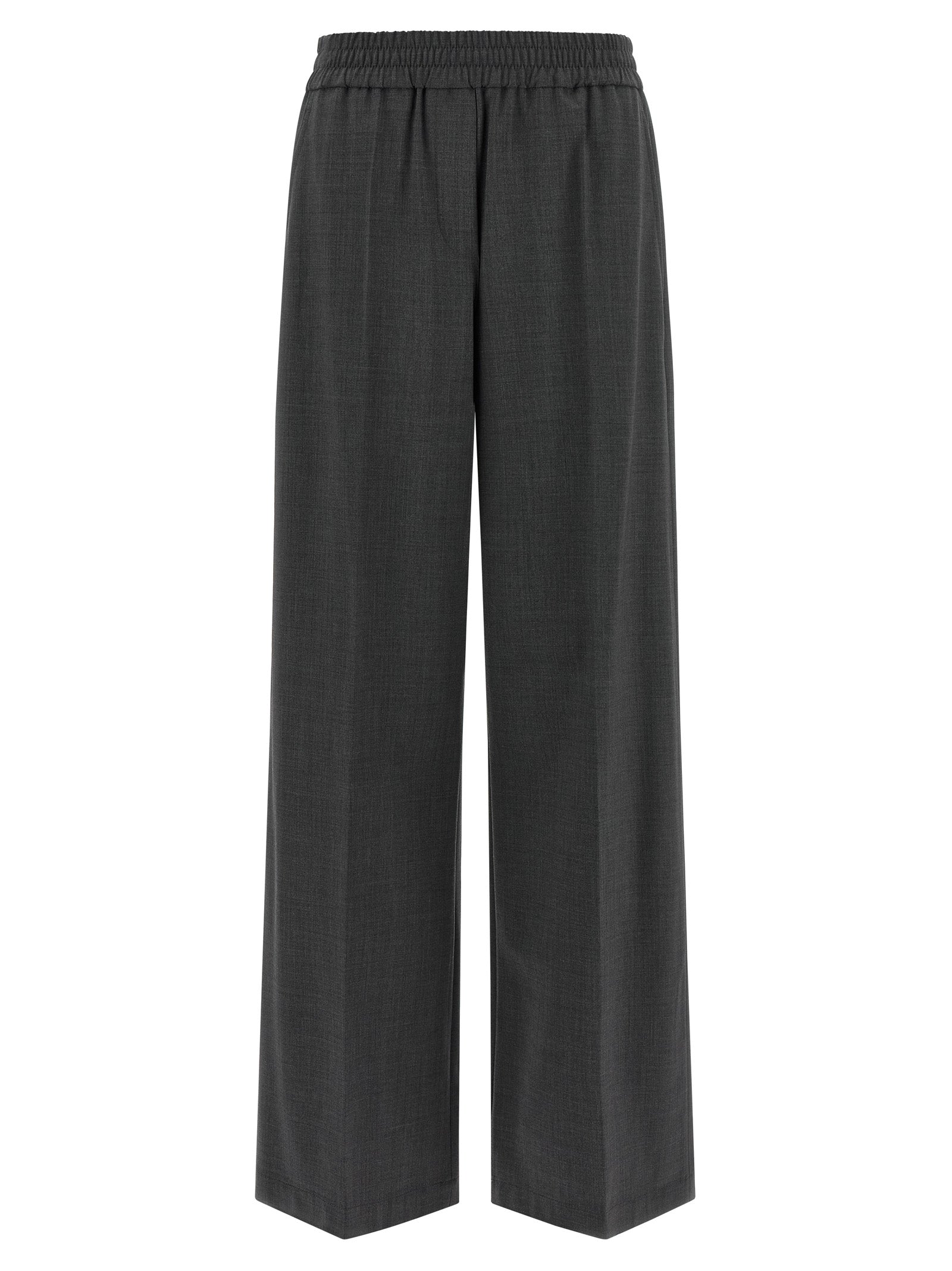 Brunello Cucinelli Graue Hose aus reiner Schurwolle mit ausgestelltem Bein