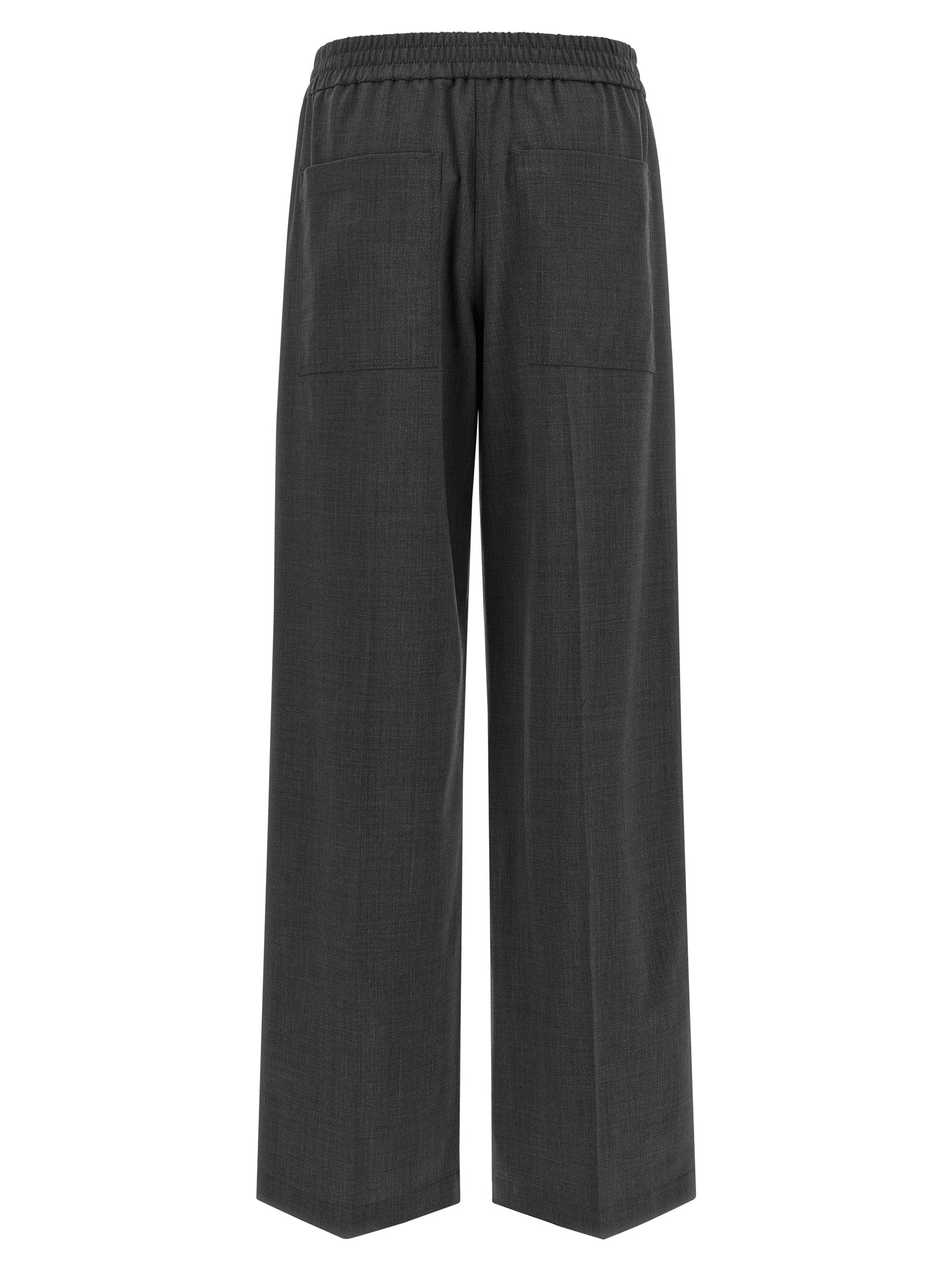 Brunello Cucinelli Graue Hose aus reiner Schurwolle mit ausgestelltem Bein