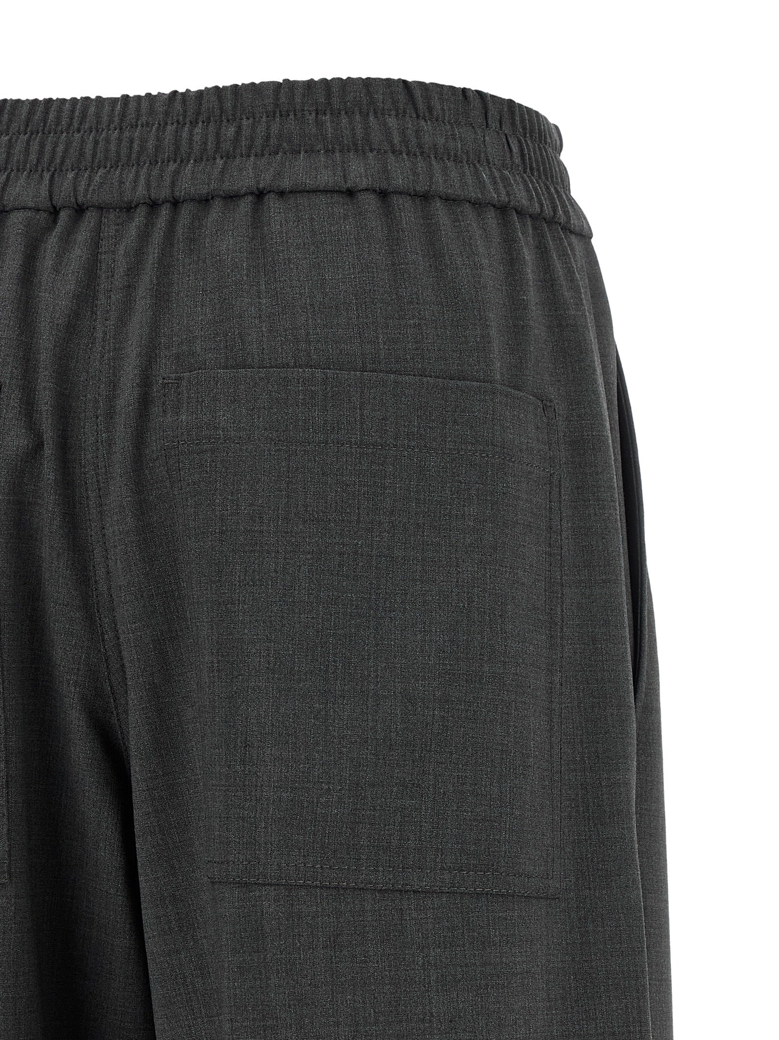 Brunello Cucinelli Graue Hose aus reiner Schurwolle mit ausgestelltem Bein