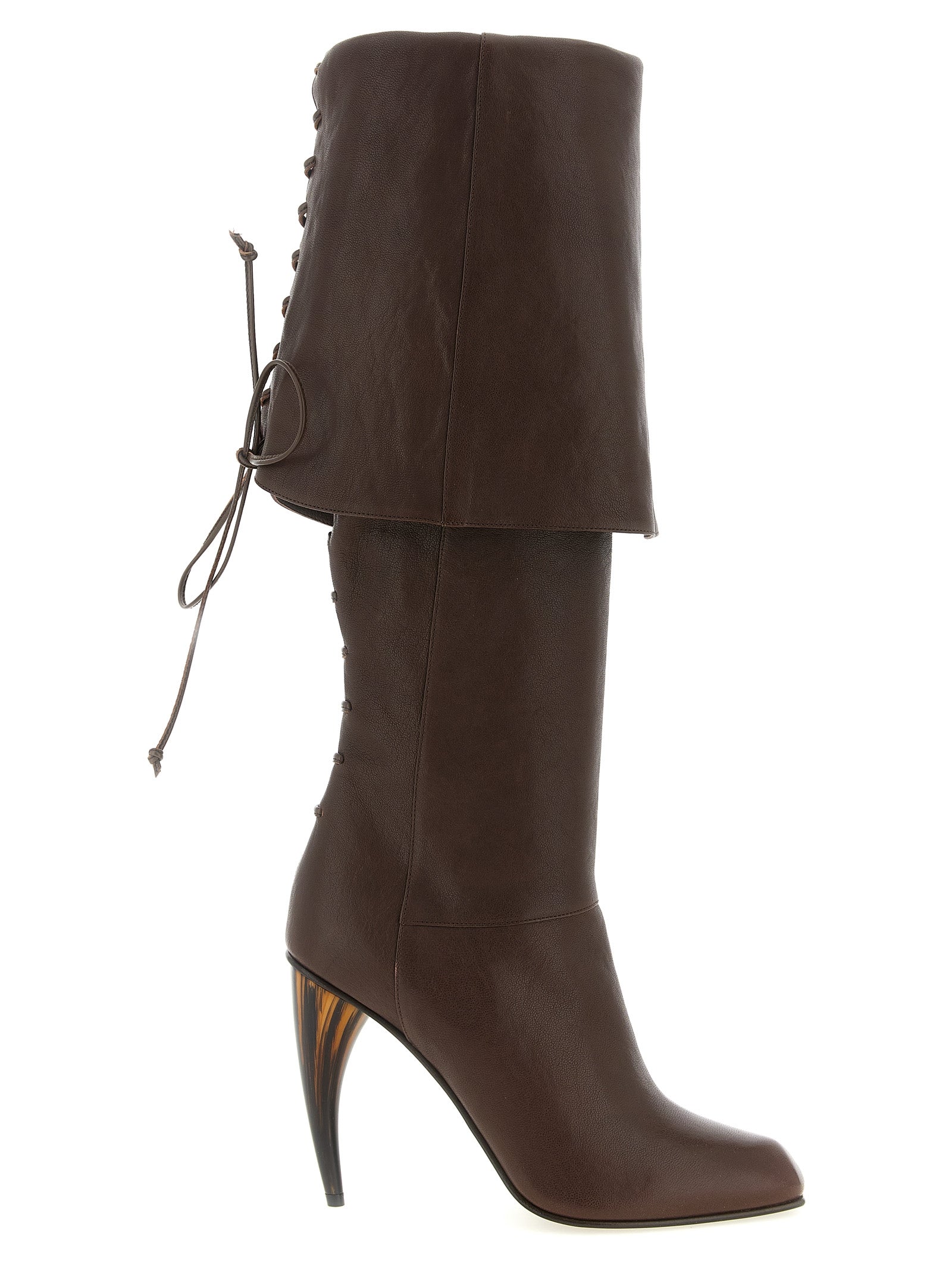 Alexander McQueen Braun Lammleder Over The Knee