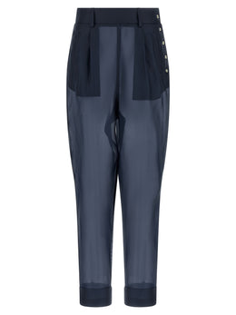 MAISON JEJIA Blaue Seidenhose für die Freizeit