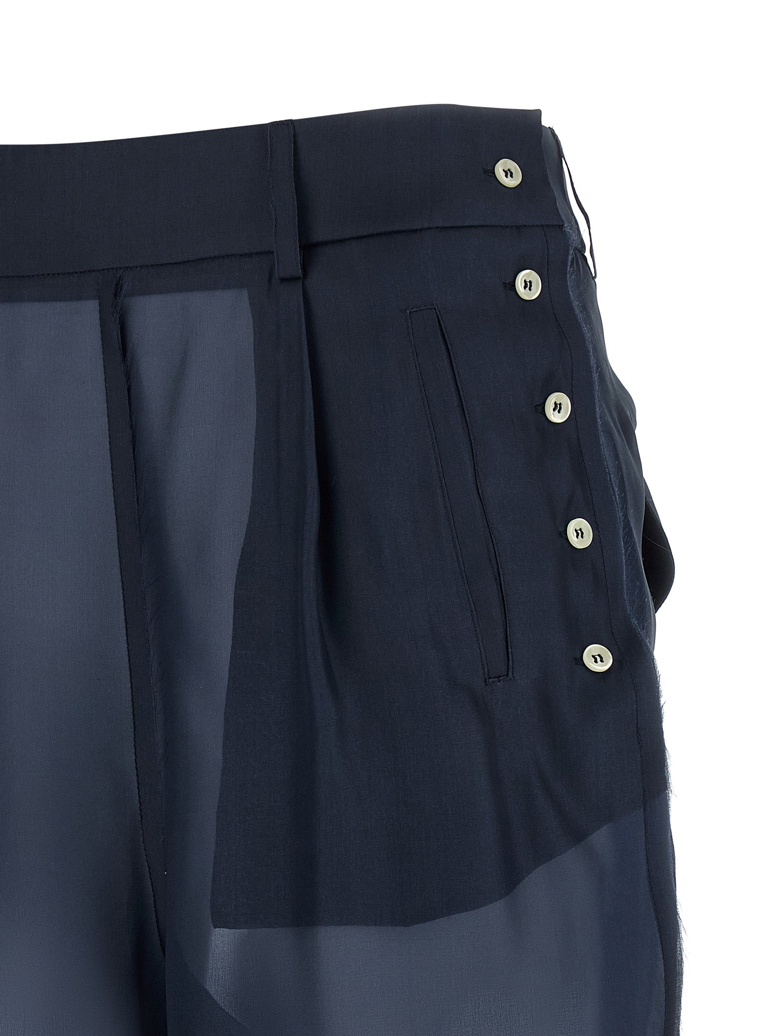 MAISON JEJIA Blaue Seidenhose für die Freizeit