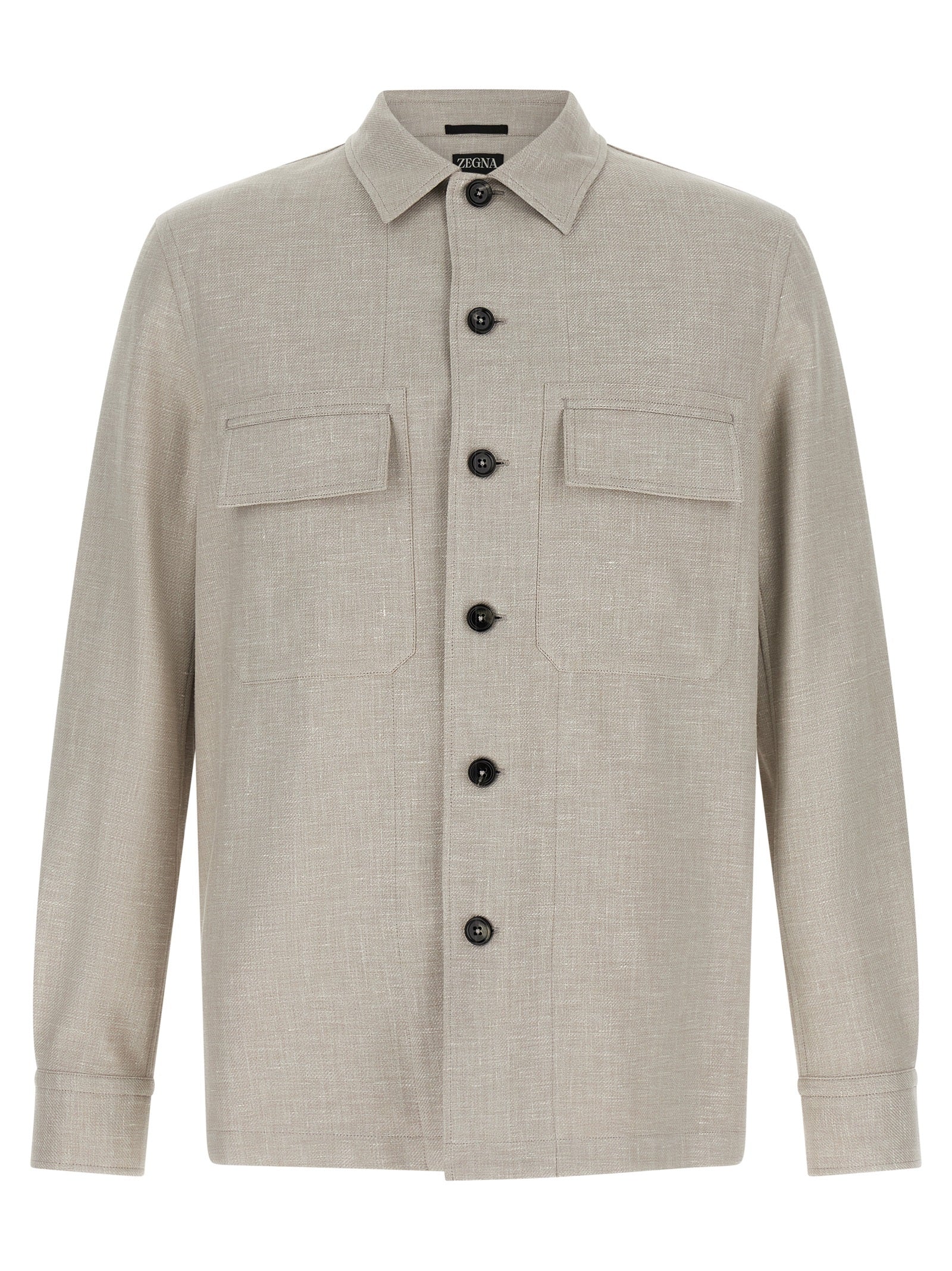 ZEGNA Graue Leinenbluse