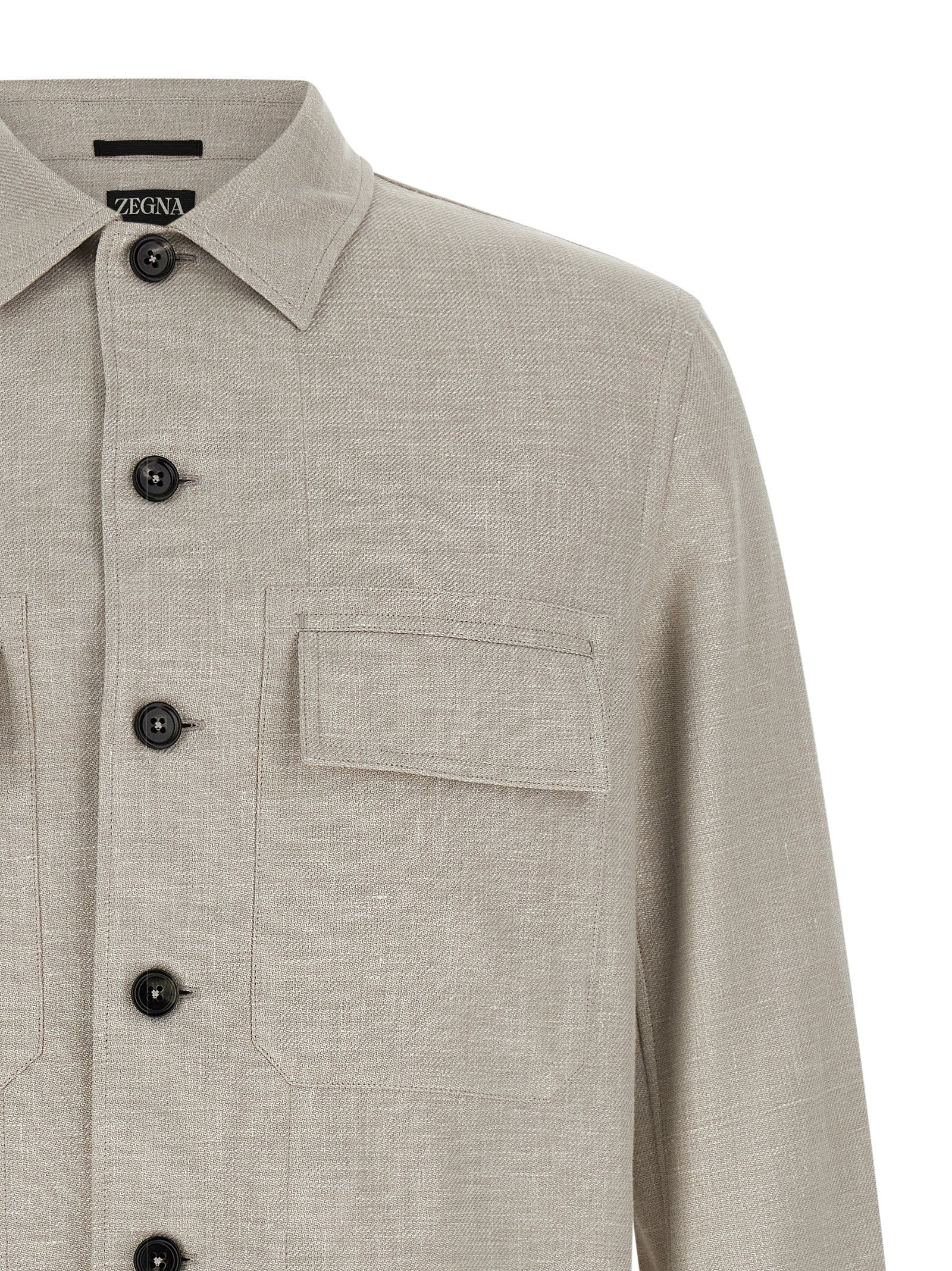 ZEGNA Graue Leinenbluse