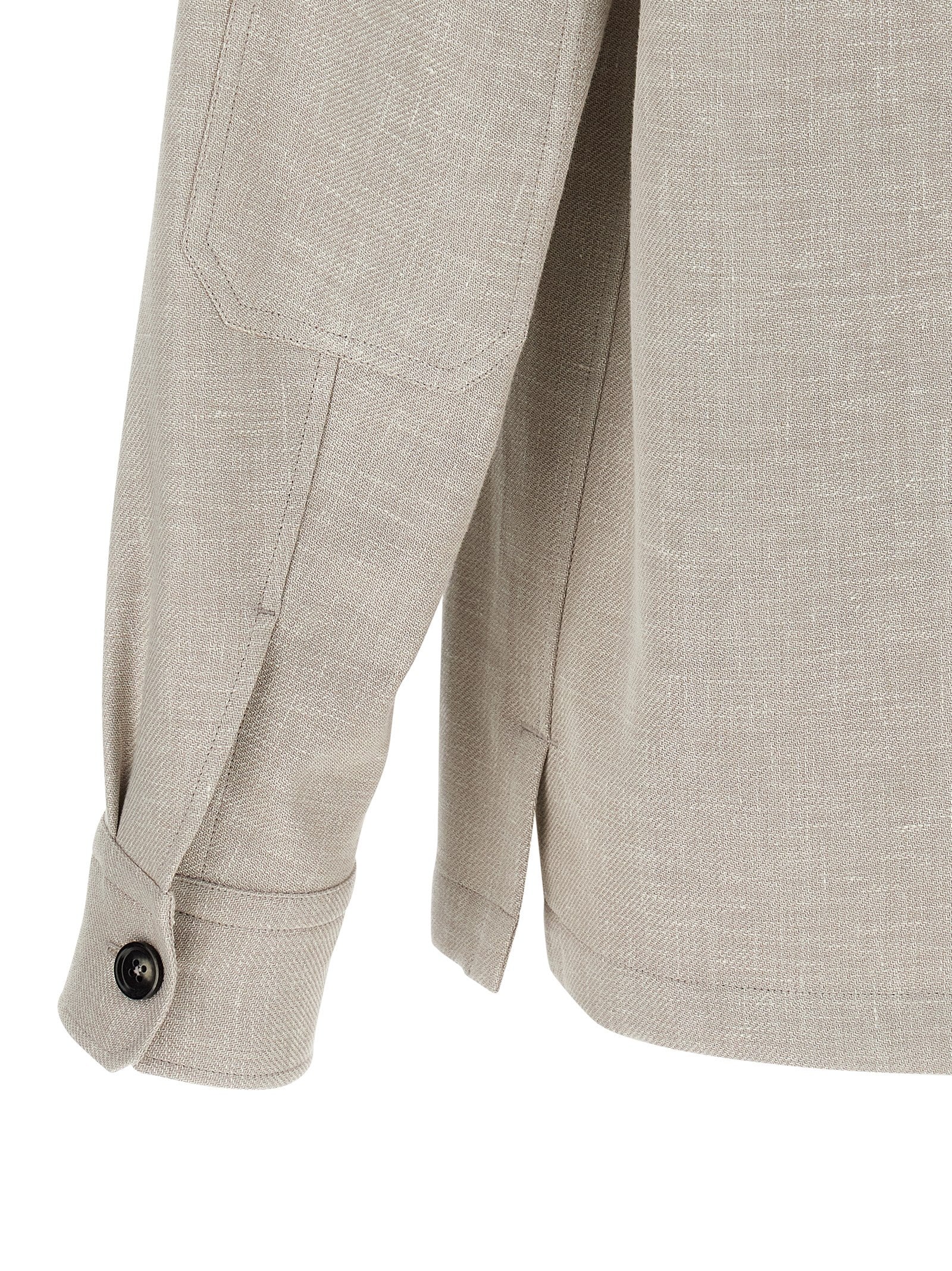 ZEGNA Graue Leinenbluse
