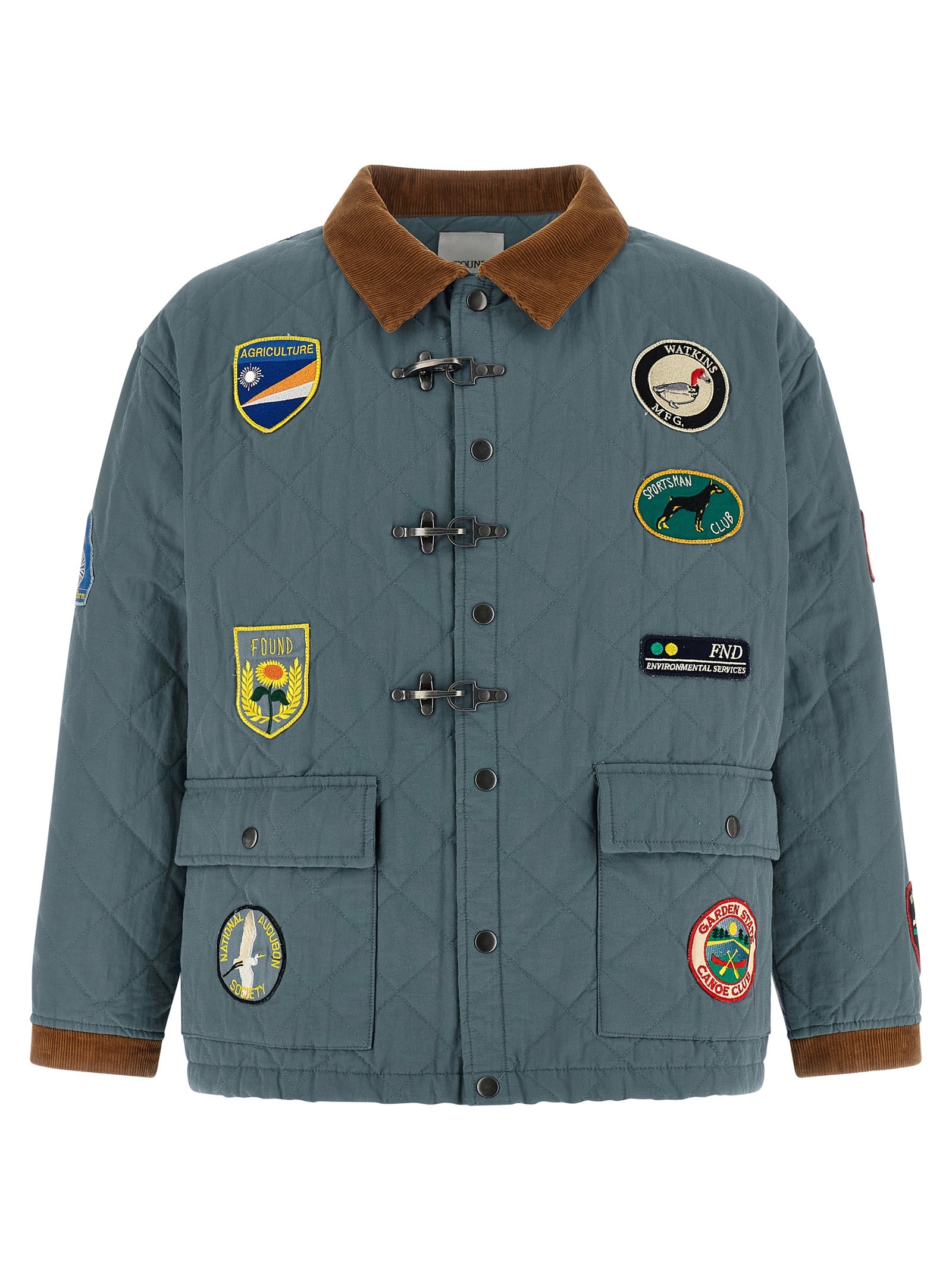 FOUND Blaue Baumwolljacke in voller Länge