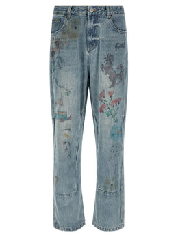 FOUND Blaue Jeans aus Baumwolle im geraden Schnitt