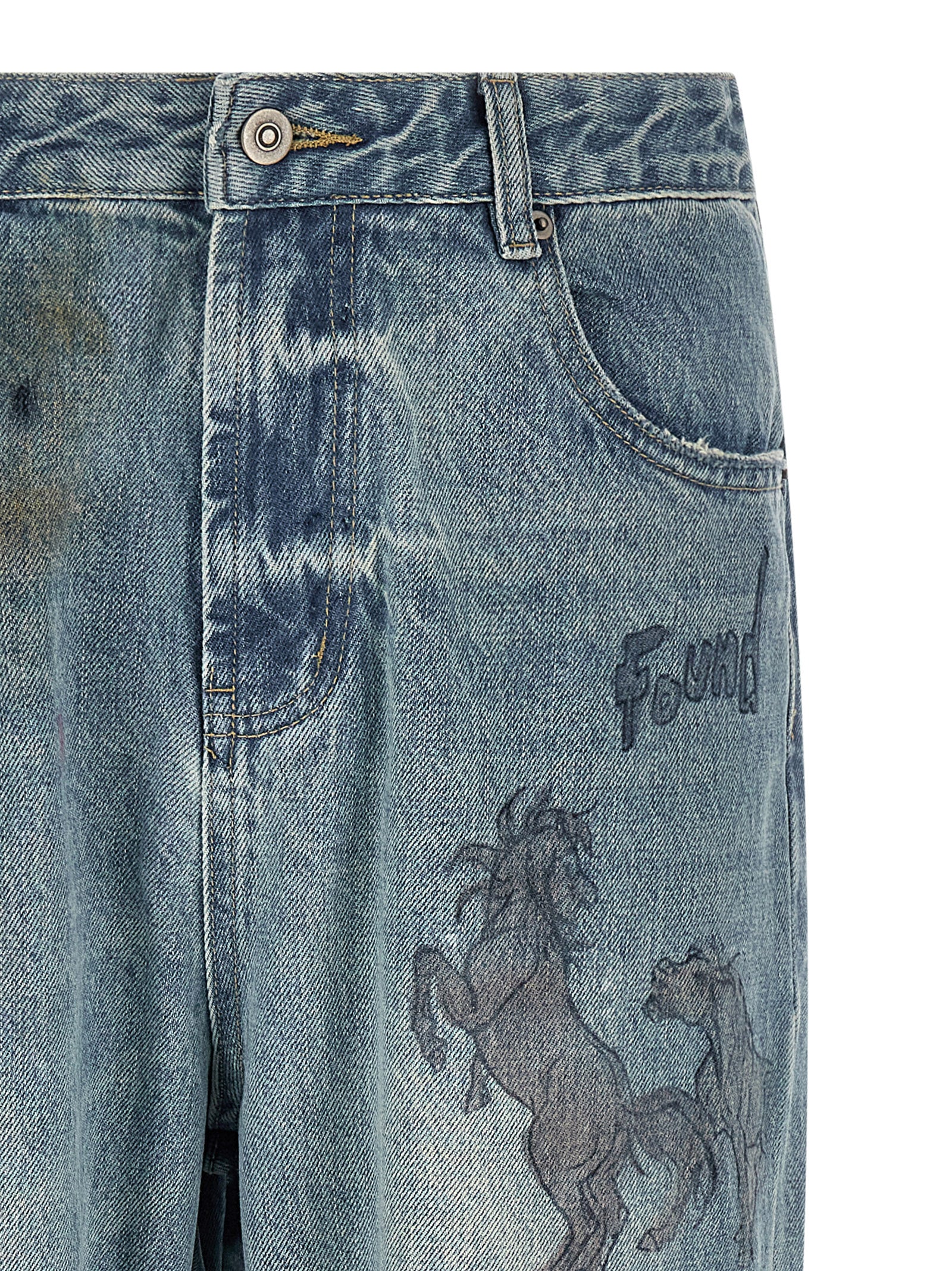 FOUND Blaue Jeans aus Baumwolle im geraden Schnitt
