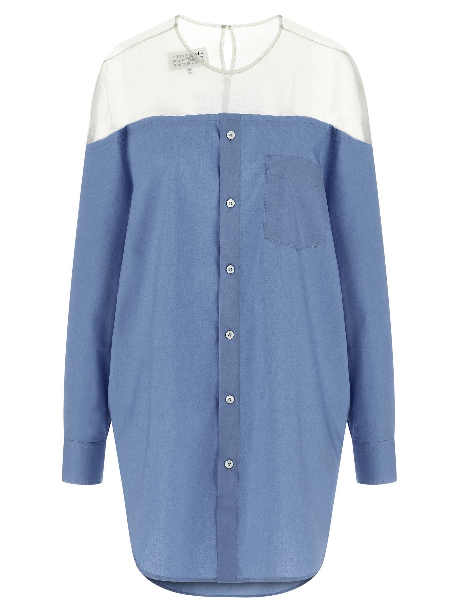 MM6 Maison Margiela Blaue Baumwollbluse