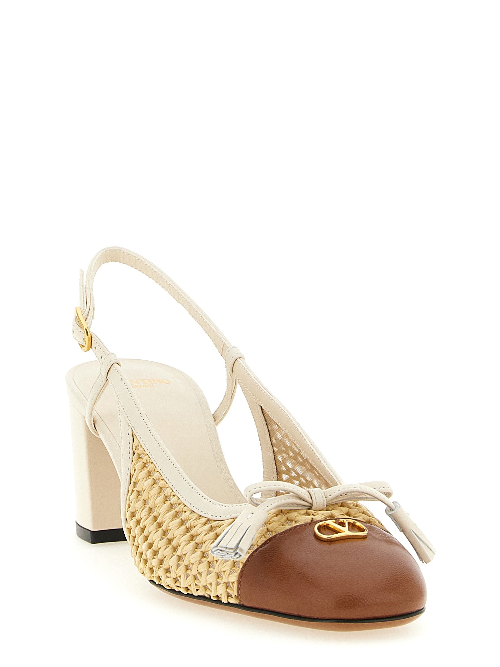 Valentino Garavani Beige Ziegenleder Pumps mit mittlerem Absatz