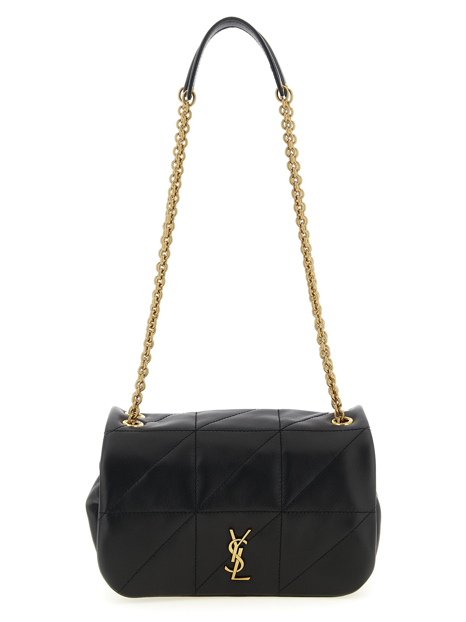 Saint Laurent Schwarze Lammleder-Schultertasche