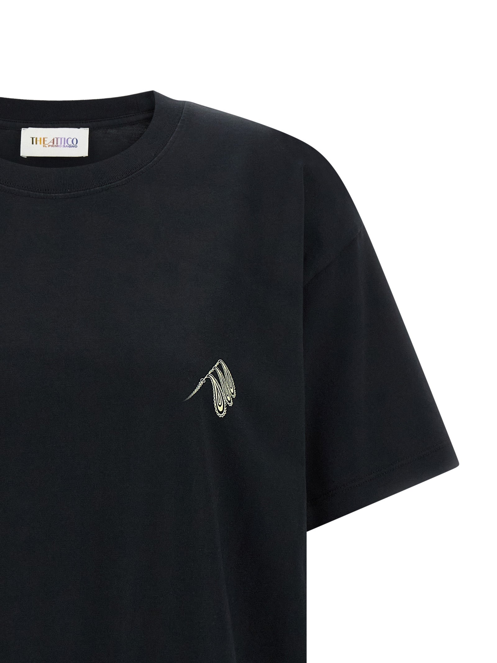The Attico Schwarzes Baumwoll-T-Shirt