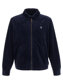 Polo Ralph Lauren Blaue Baumwolljacke in voller Länge