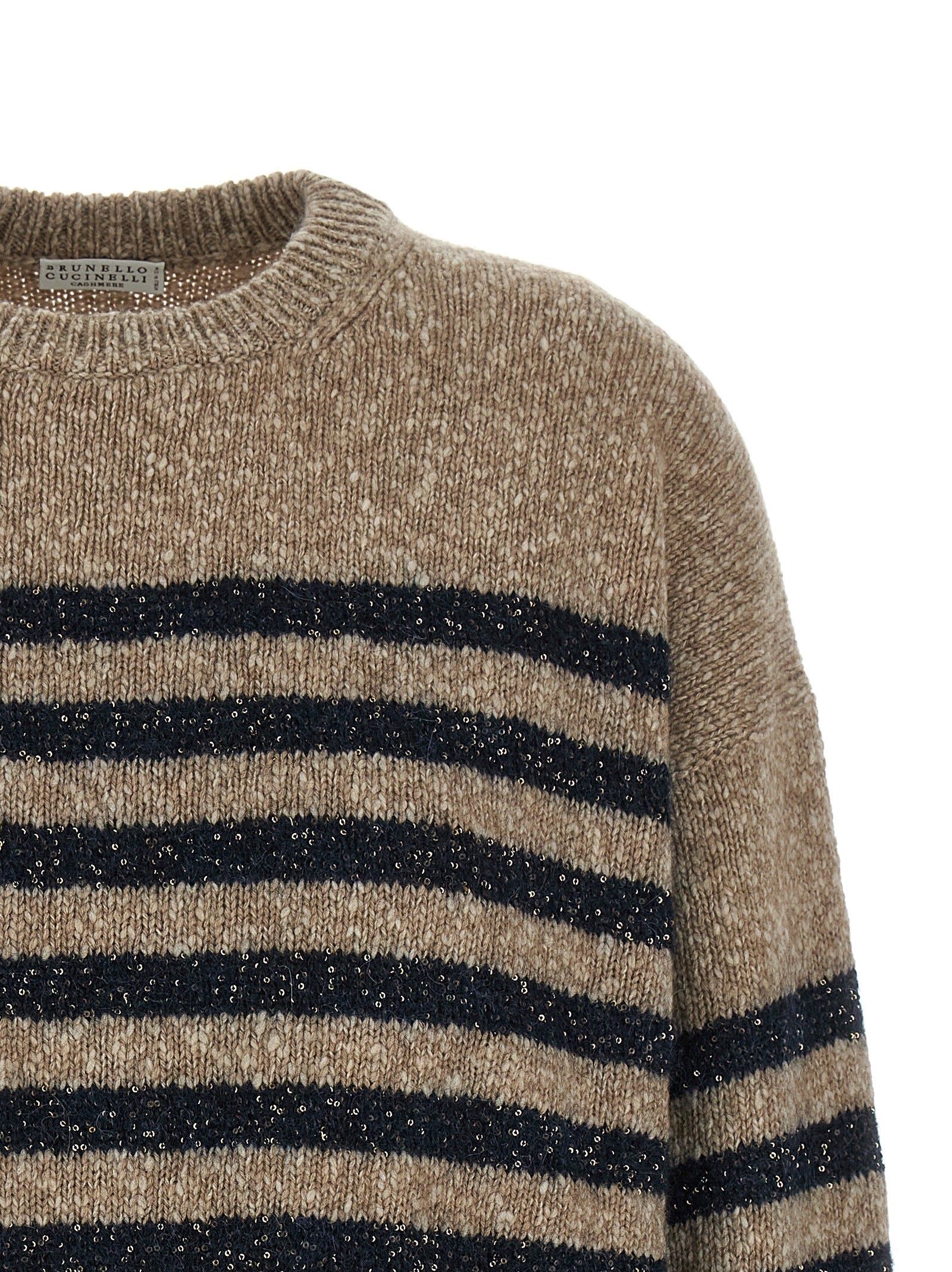 Brunello Cucinelli Mehrfarbige Wollstrickjacke