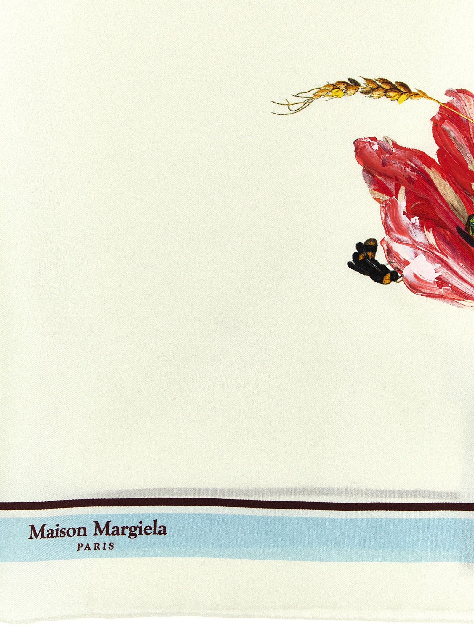 Maison Margiela Weißs Seidenschal