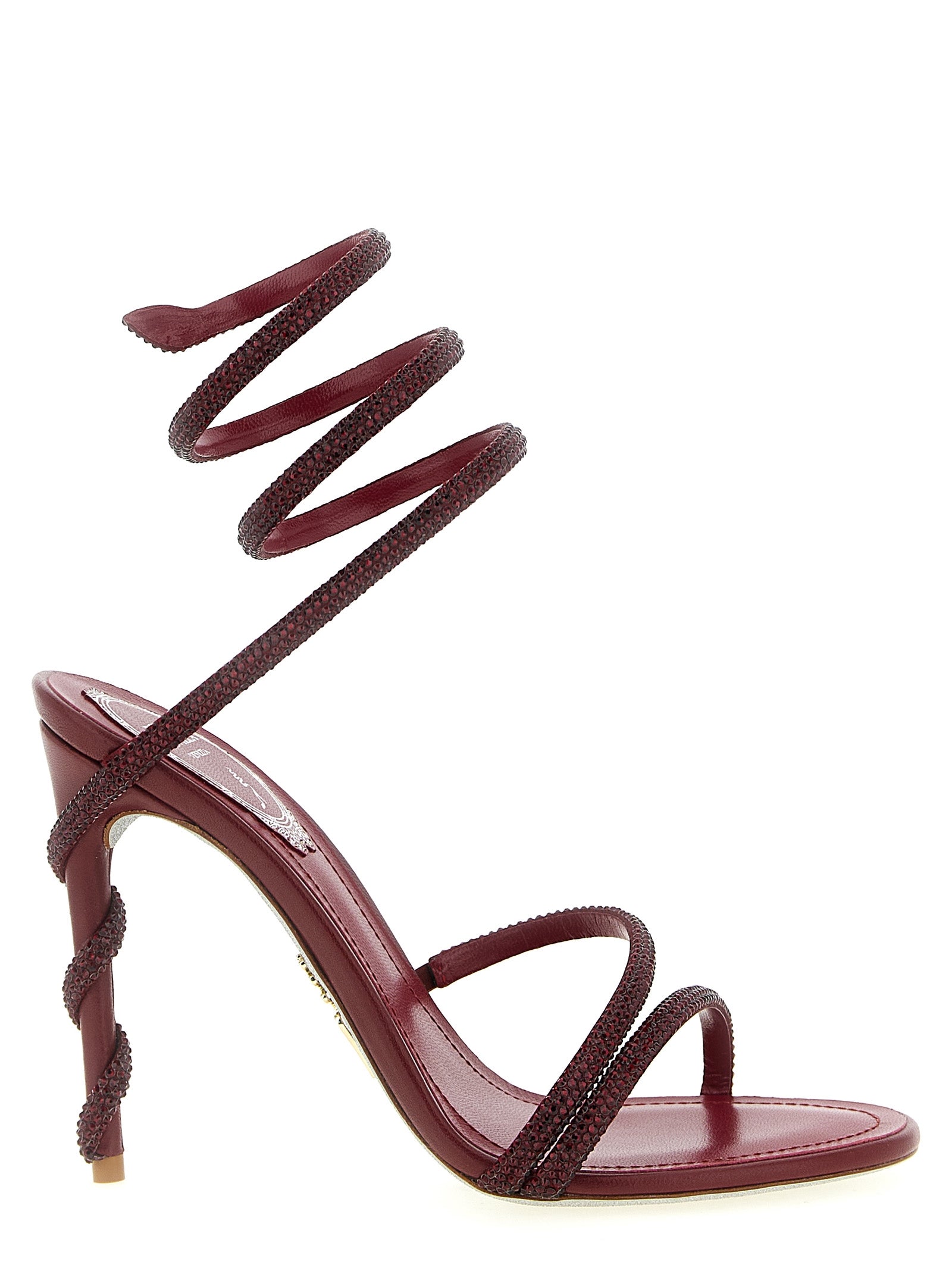 RENE CAOVILLA Bordeaux Viskose Stiletto-Sandalen