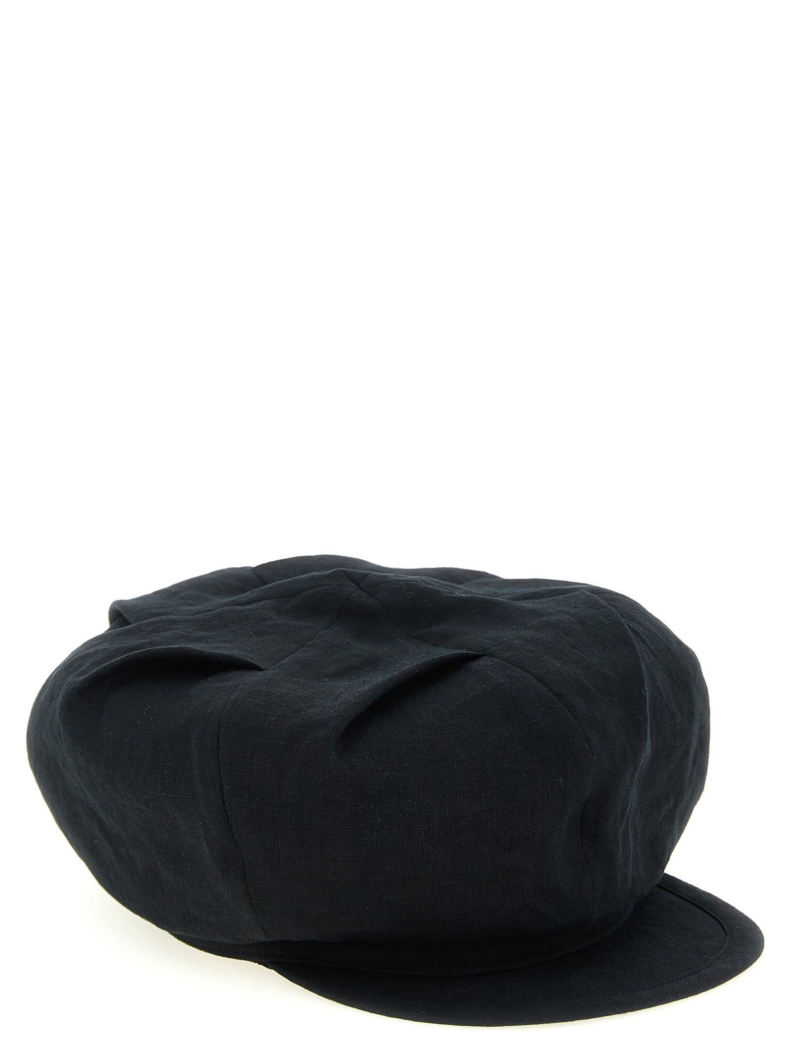 Yohji Yamamoto Schwarzer Leinen-Fatcap-Hut