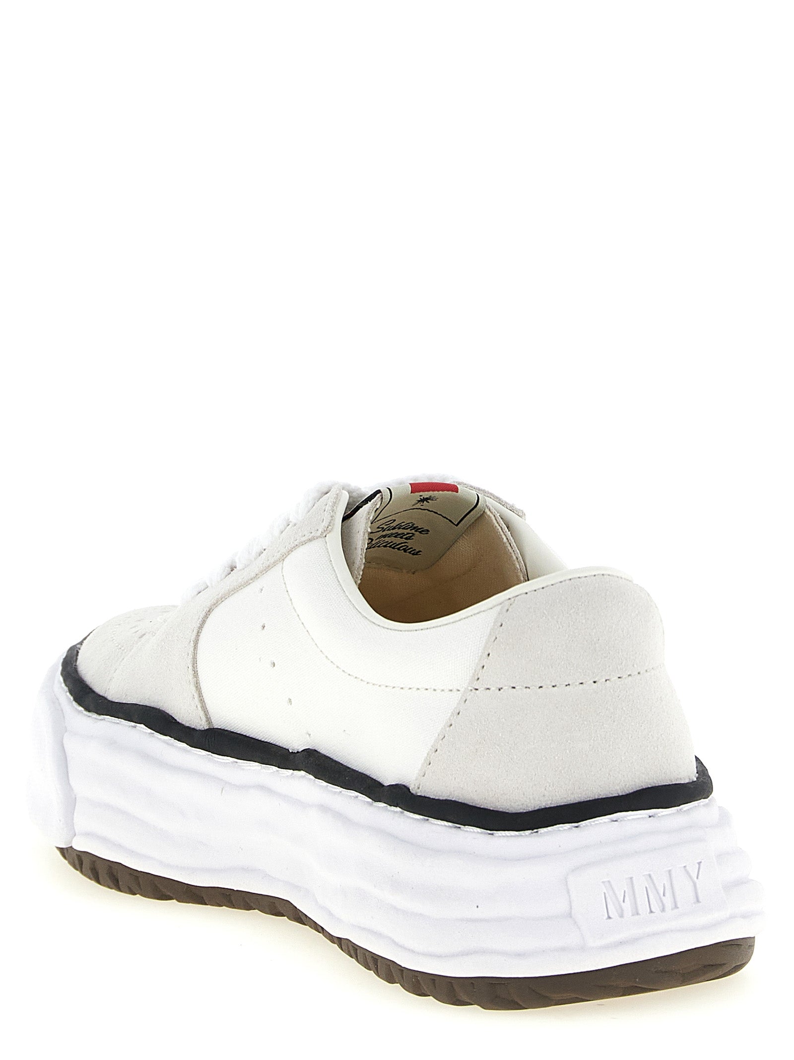 Maison Mihara Yasuhiro Weiße Plateau-Sneaker aus Rindsleder