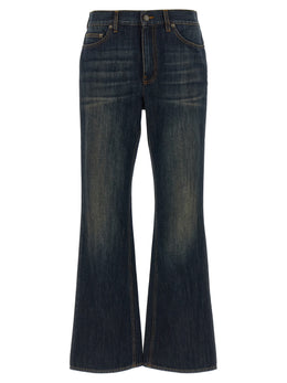 Burberry Blaue Baumwoll-Jeans mit ausgestelltem Bein