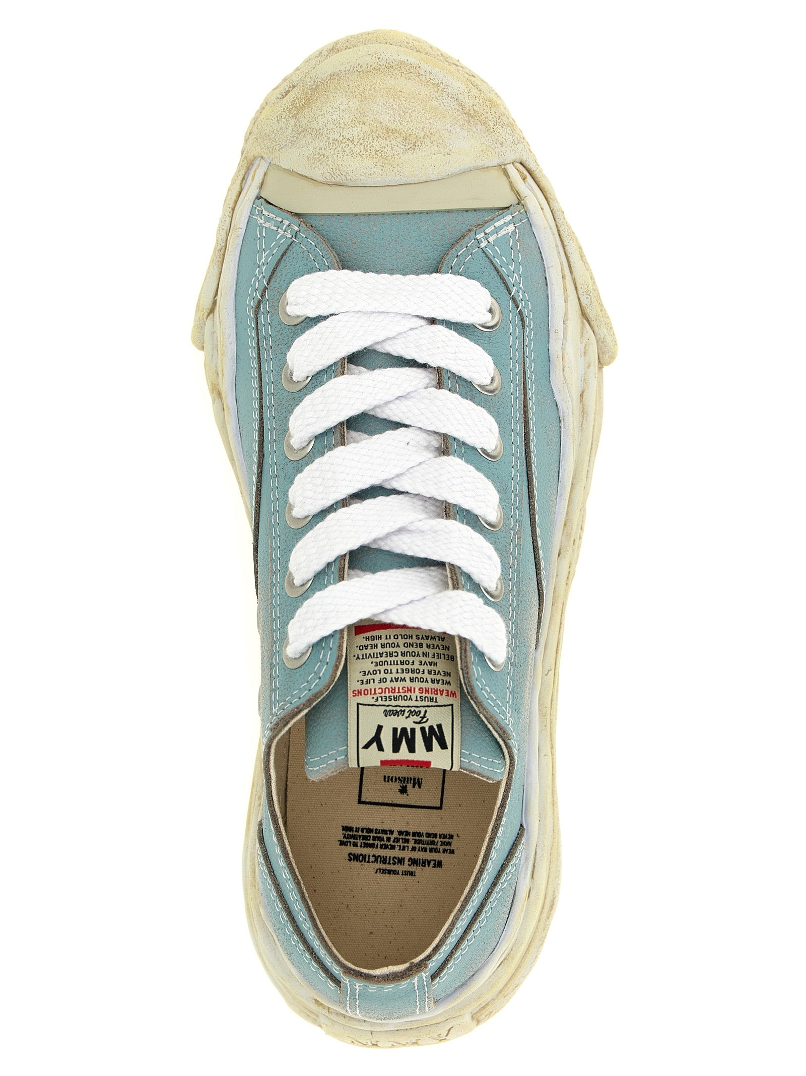 Maison Mihara Yasuhiro Blaue Sneaker aus Rindsleder