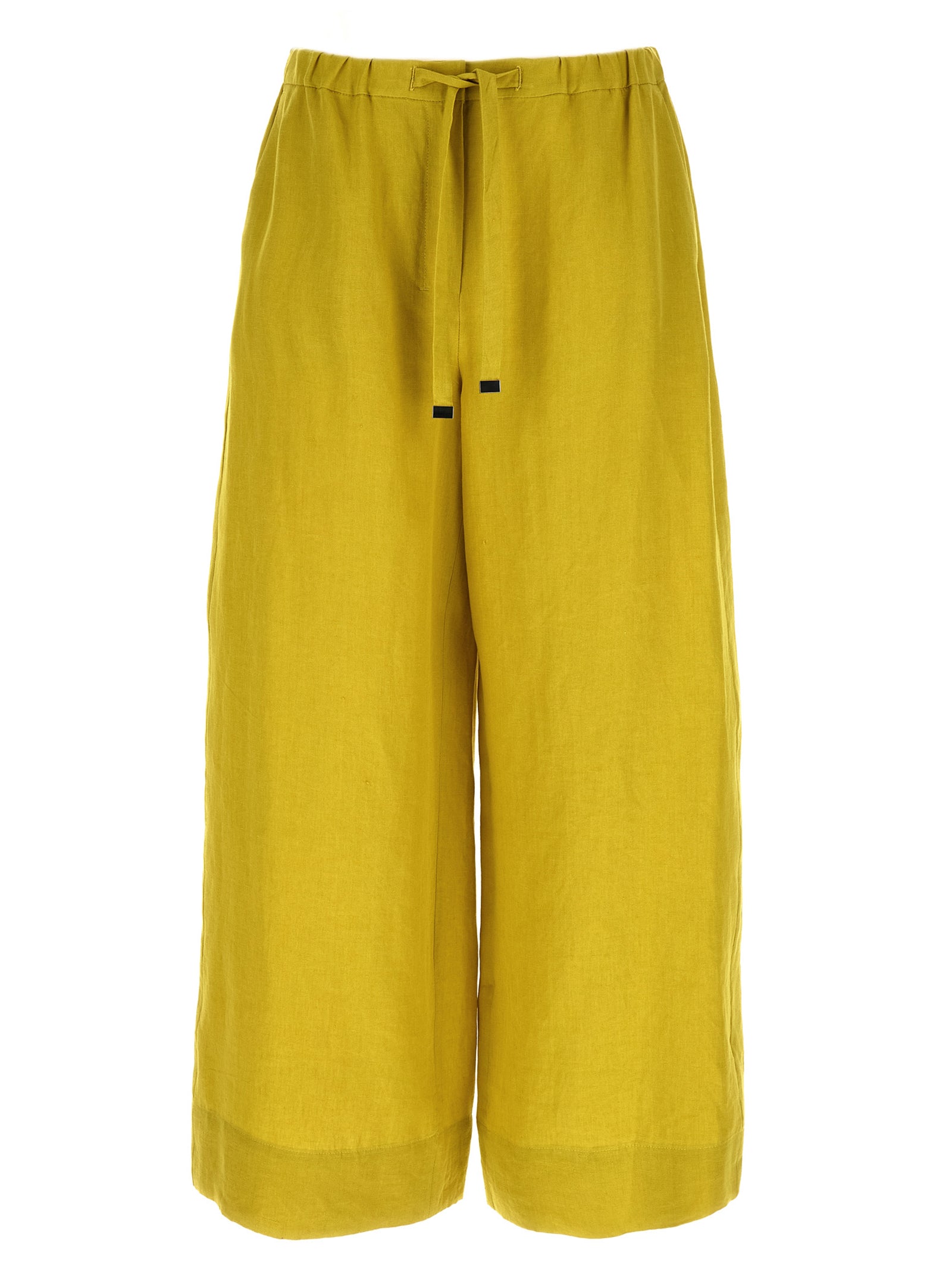 'S Max Mara Zweifarbige Leinen-Freizeithose