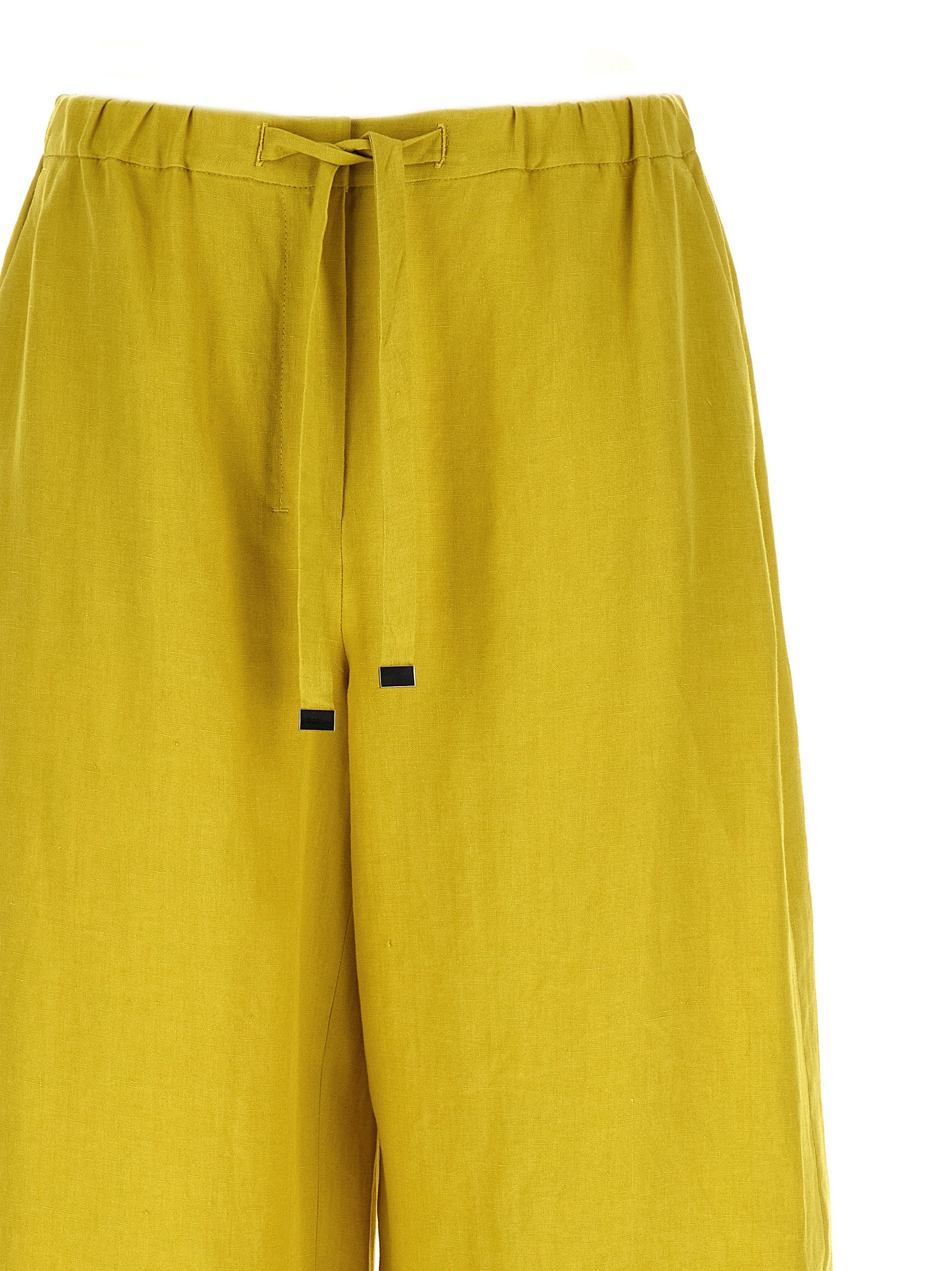 'S Max Mara Zweifarbige Leinen-Freizeithose