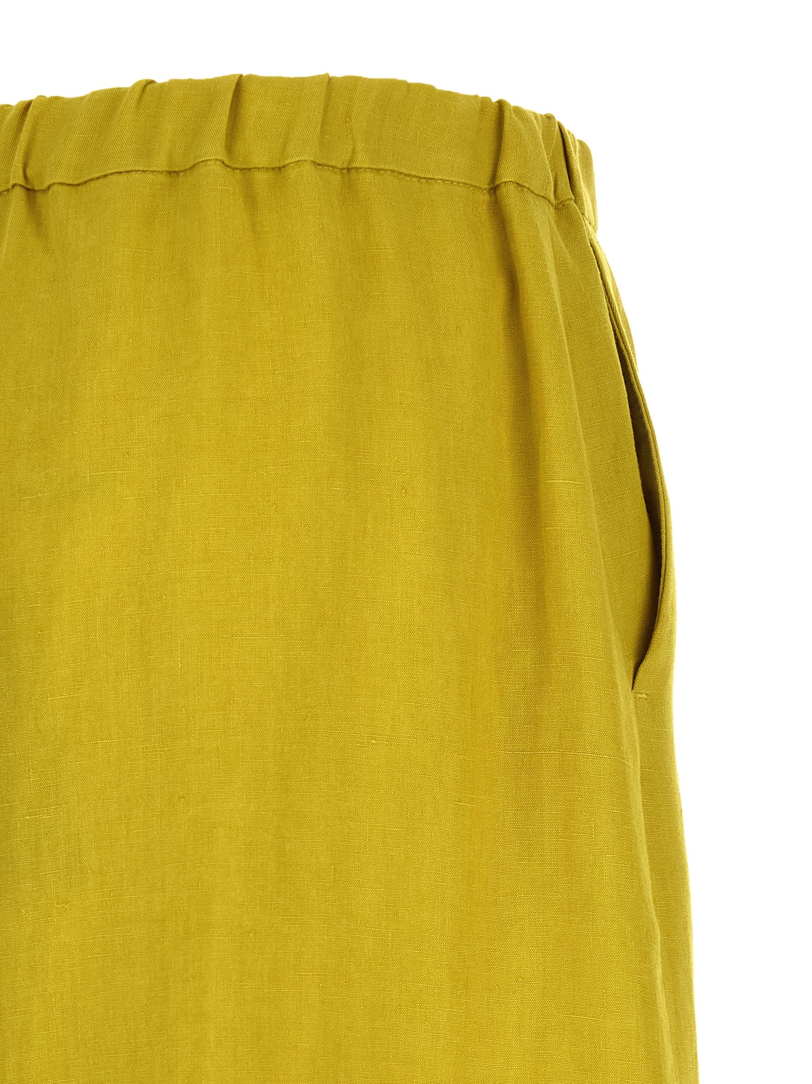 'S Max Mara Zweifarbige Leinen-Freizeithose