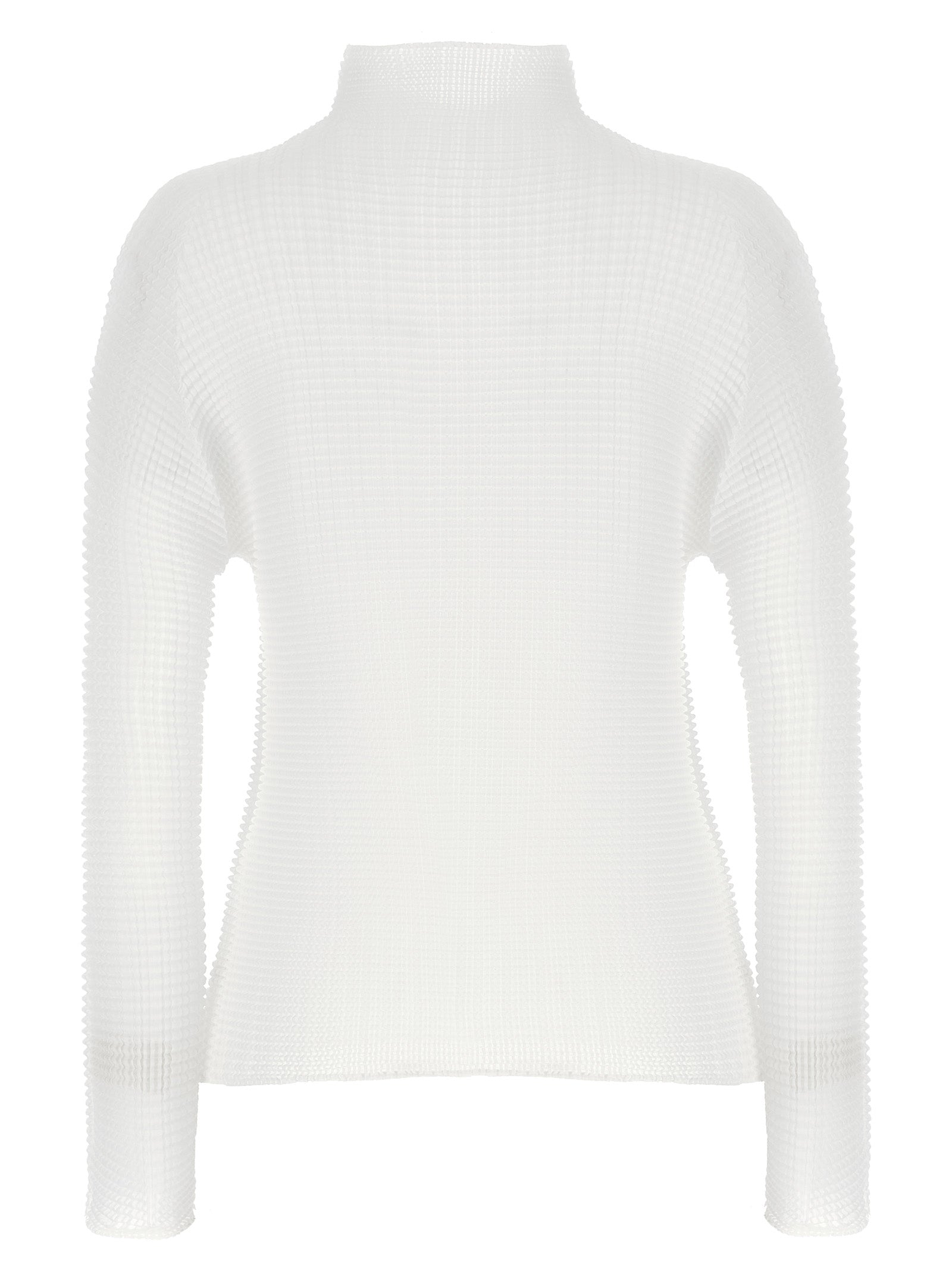 Issey Miyake Weiße Strickjacke aus Polyester