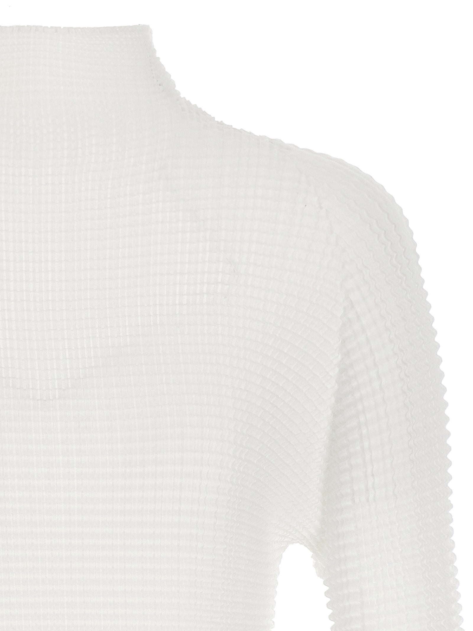 Issey Miyake Weiße Strickjacke aus Polyester