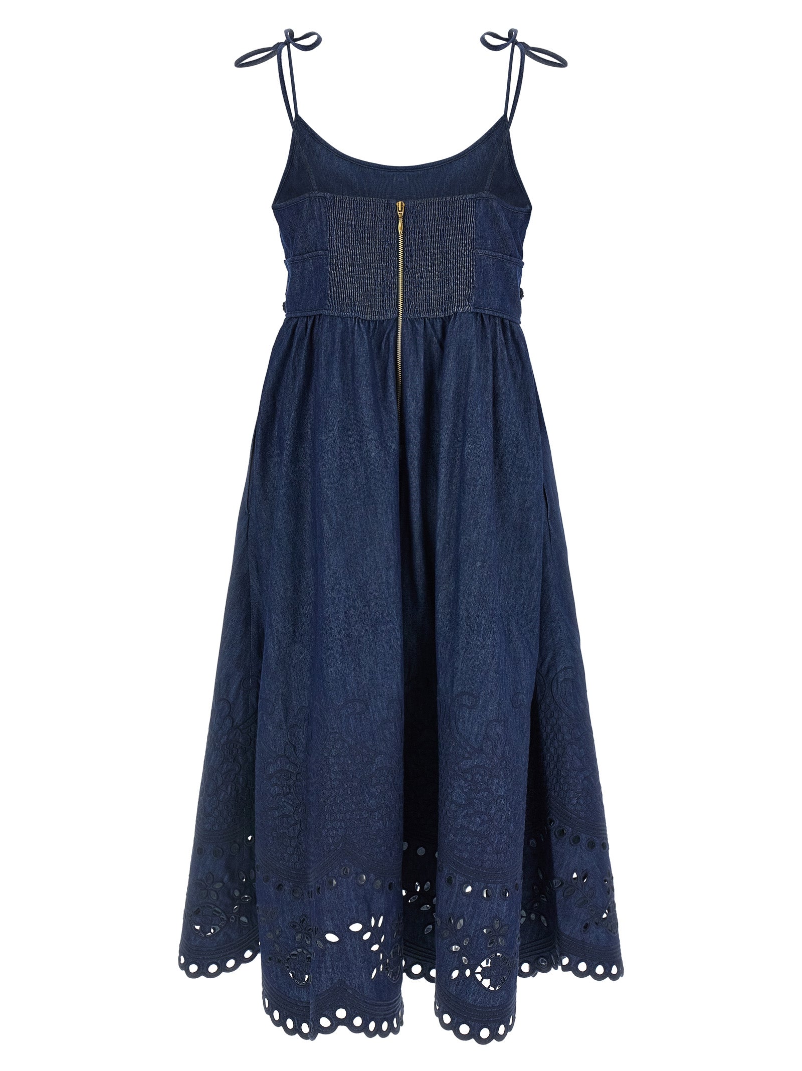 Zimmermann Blaues Baumwoll-Midikleid