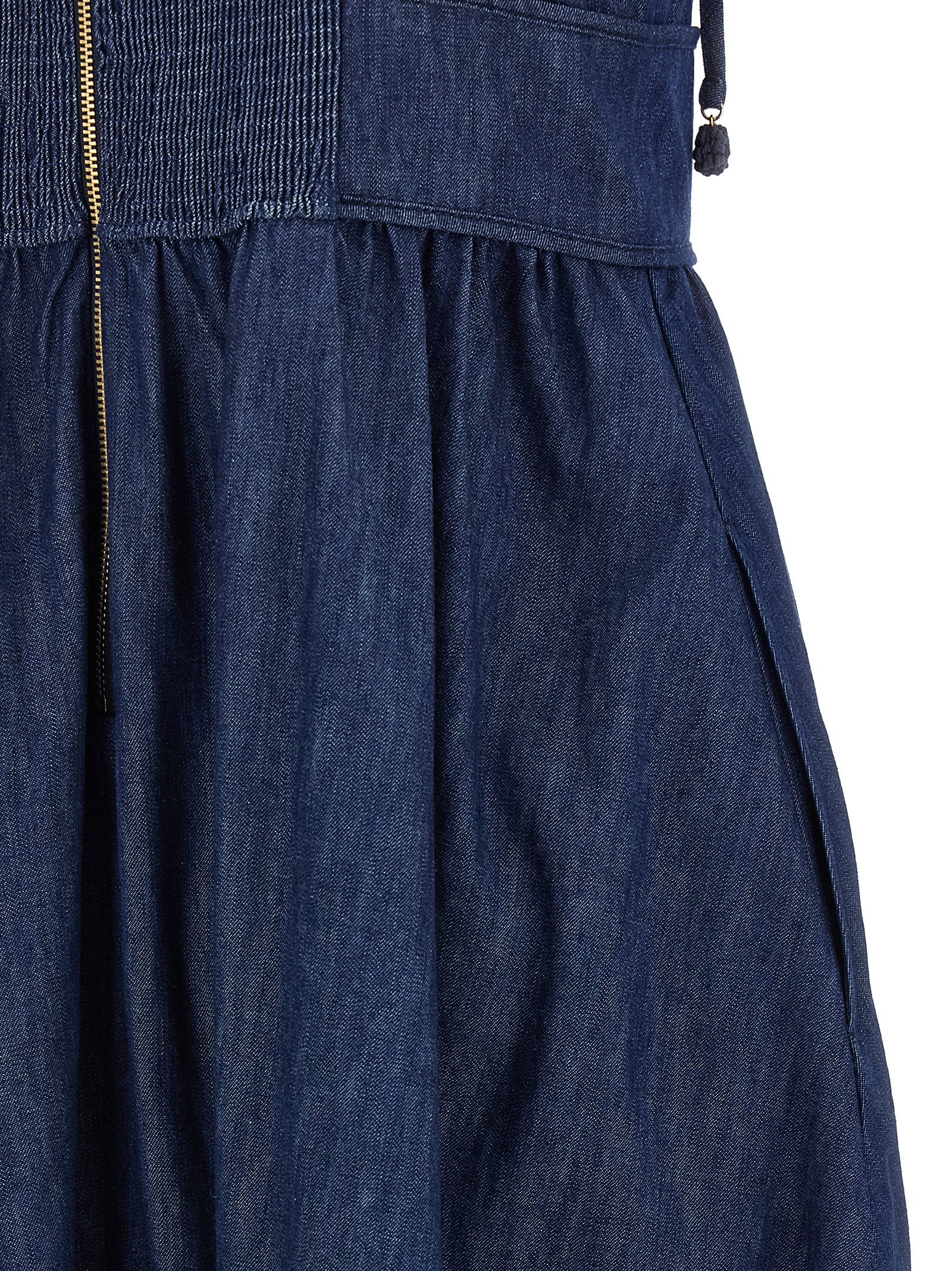 Zimmermann Blaues Baumwoll-Midikleid