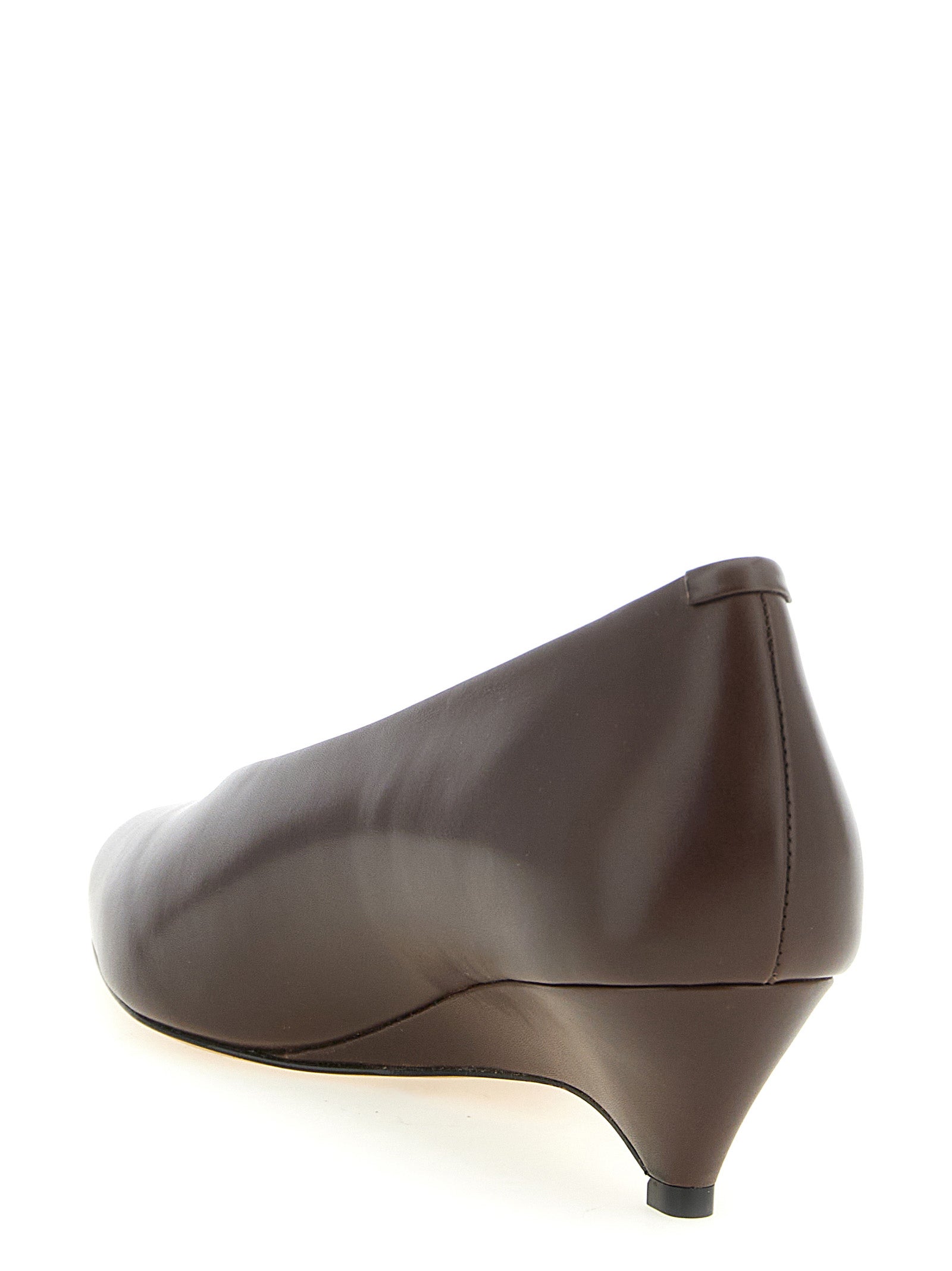 Jil Sander Braune Pumps aus Kalbsleder mit mittlerem Absatz