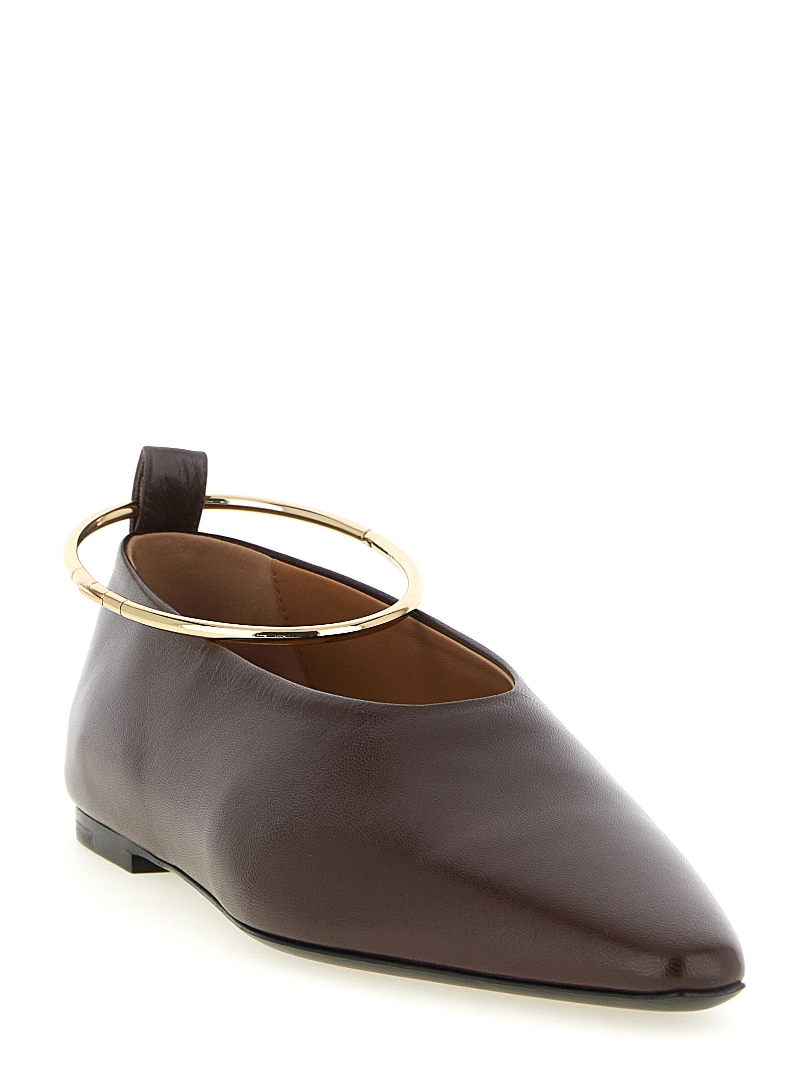 Jil Sander Ballerinas aus braunem Ziegenleder