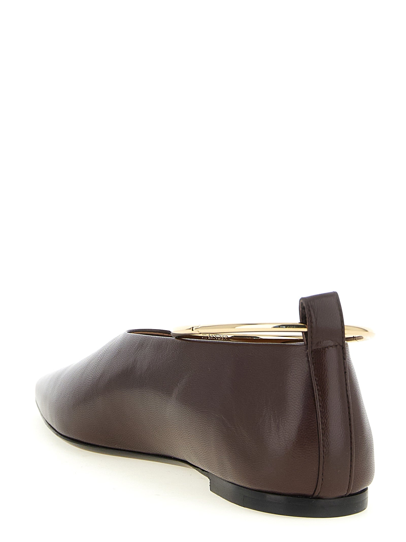Jil Sander Ballerinas aus braunem Ziegenleder