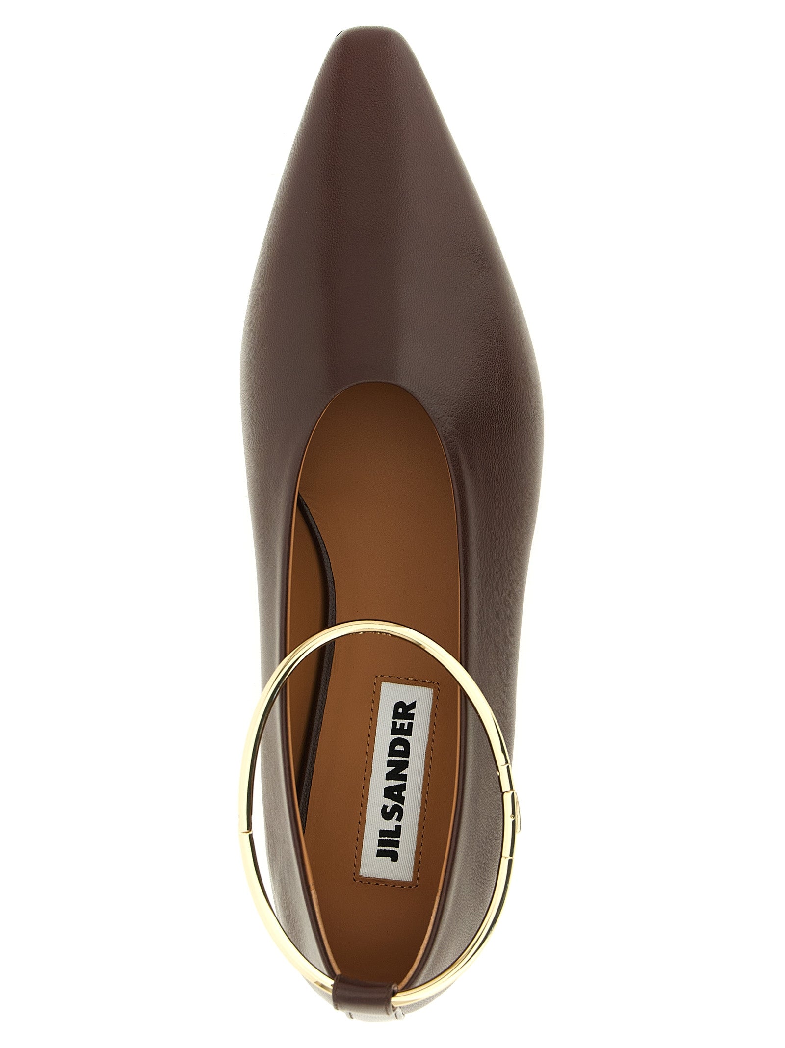 Jil Sander Ballerinas aus braunem Ziegenleder