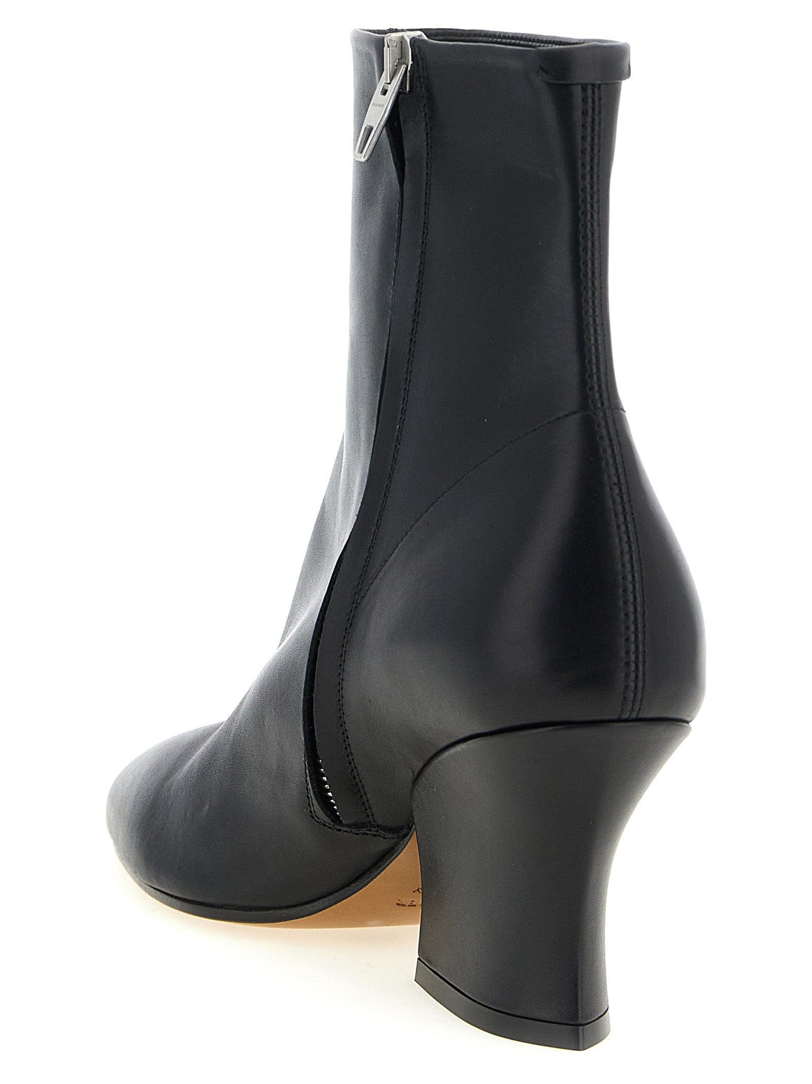 Jil Sander Schwarze Stiefeletten aus Kalbsleder