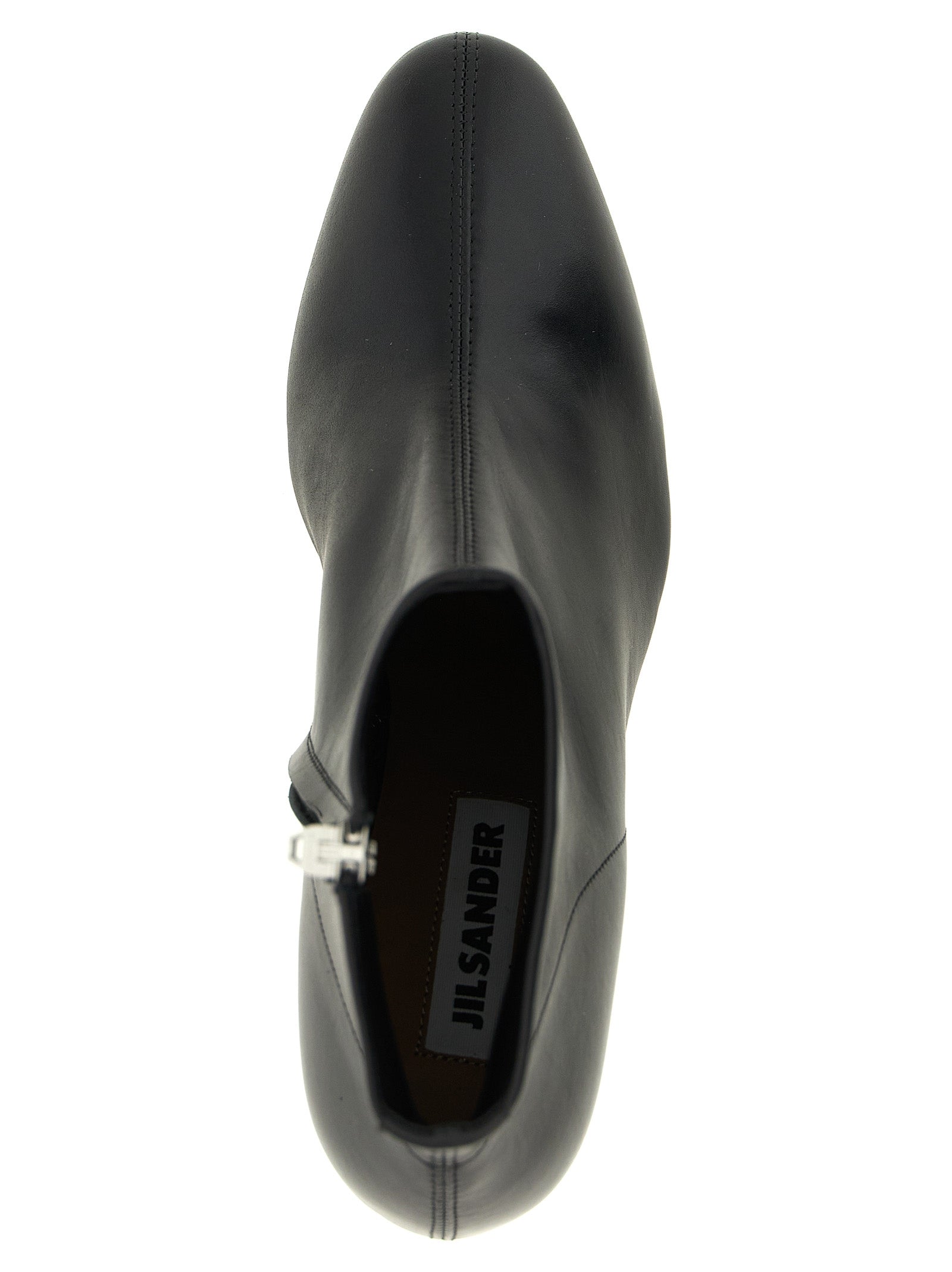 Jil Sander Schwarze Stiefeletten aus Kalbsleder