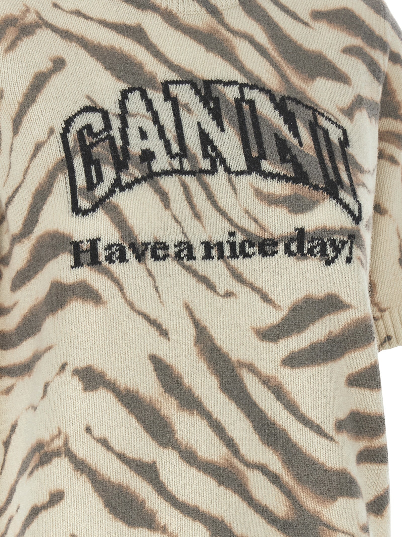 Ganni Mehrfarbige Wollstrickjacke