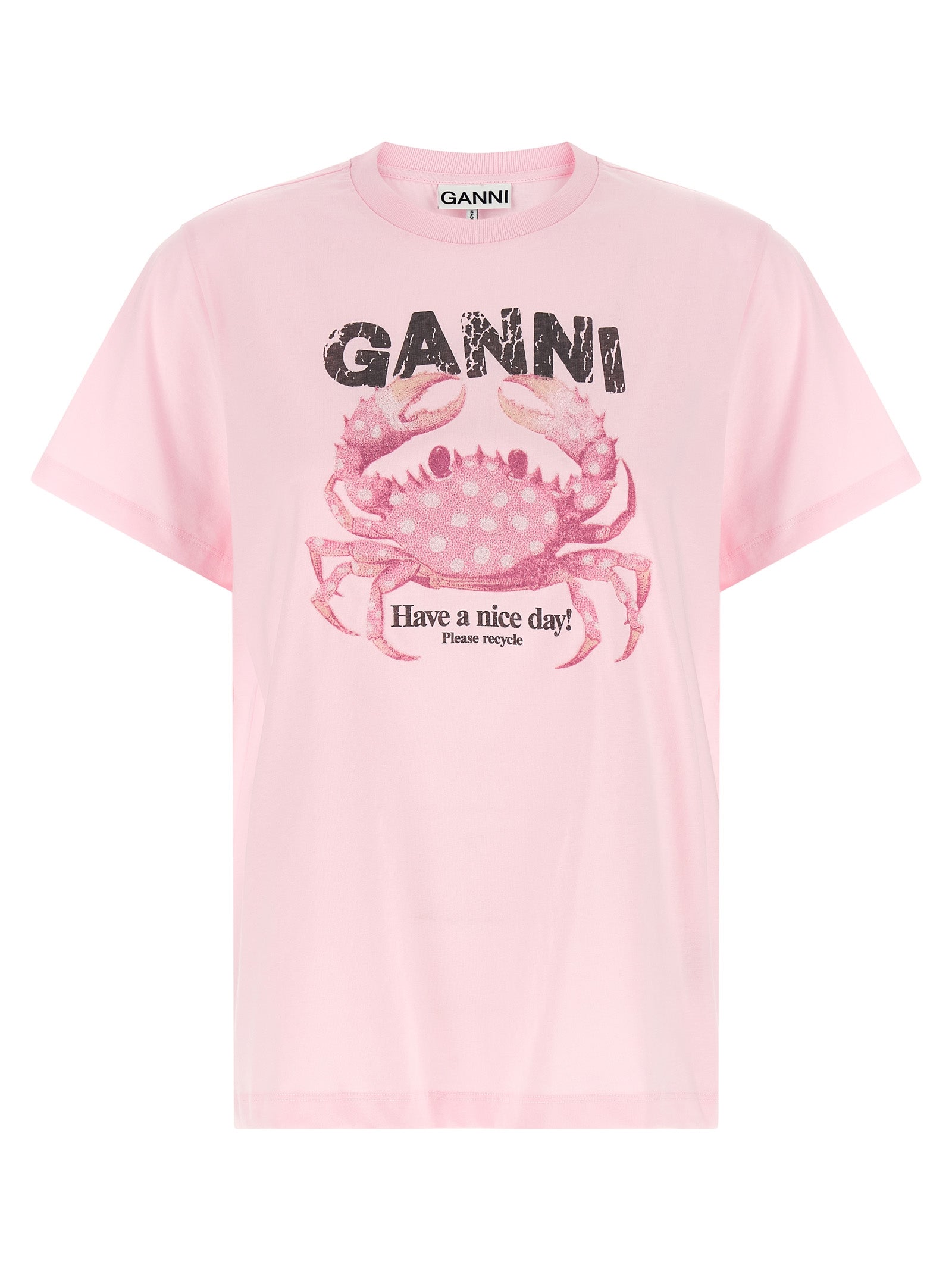 Ganni Mehrfarbiges Bio-Baumwoll-T-Shirt