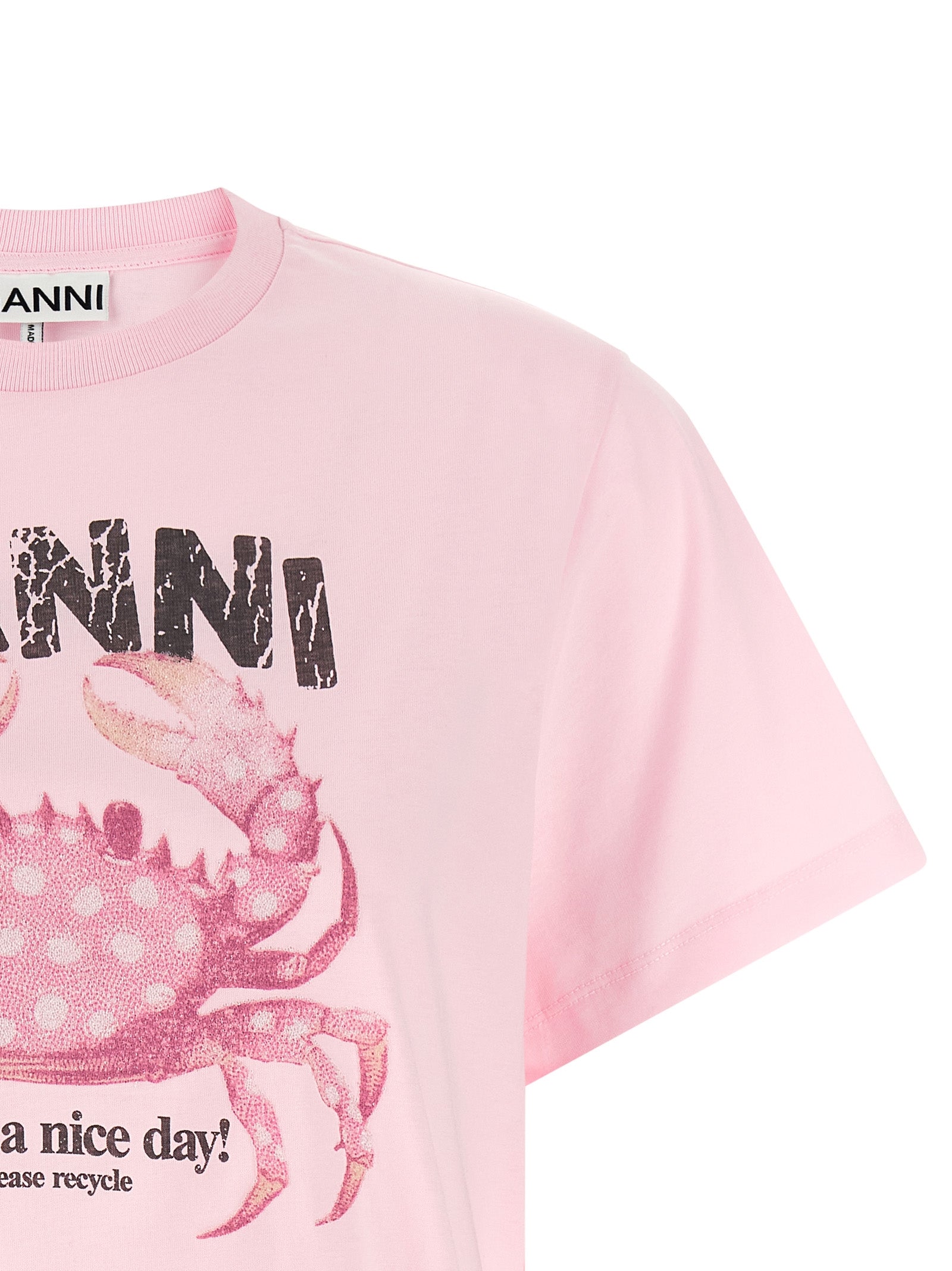 Ganni Mehrfarbiges Bio-Baumwoll-T-Shirt